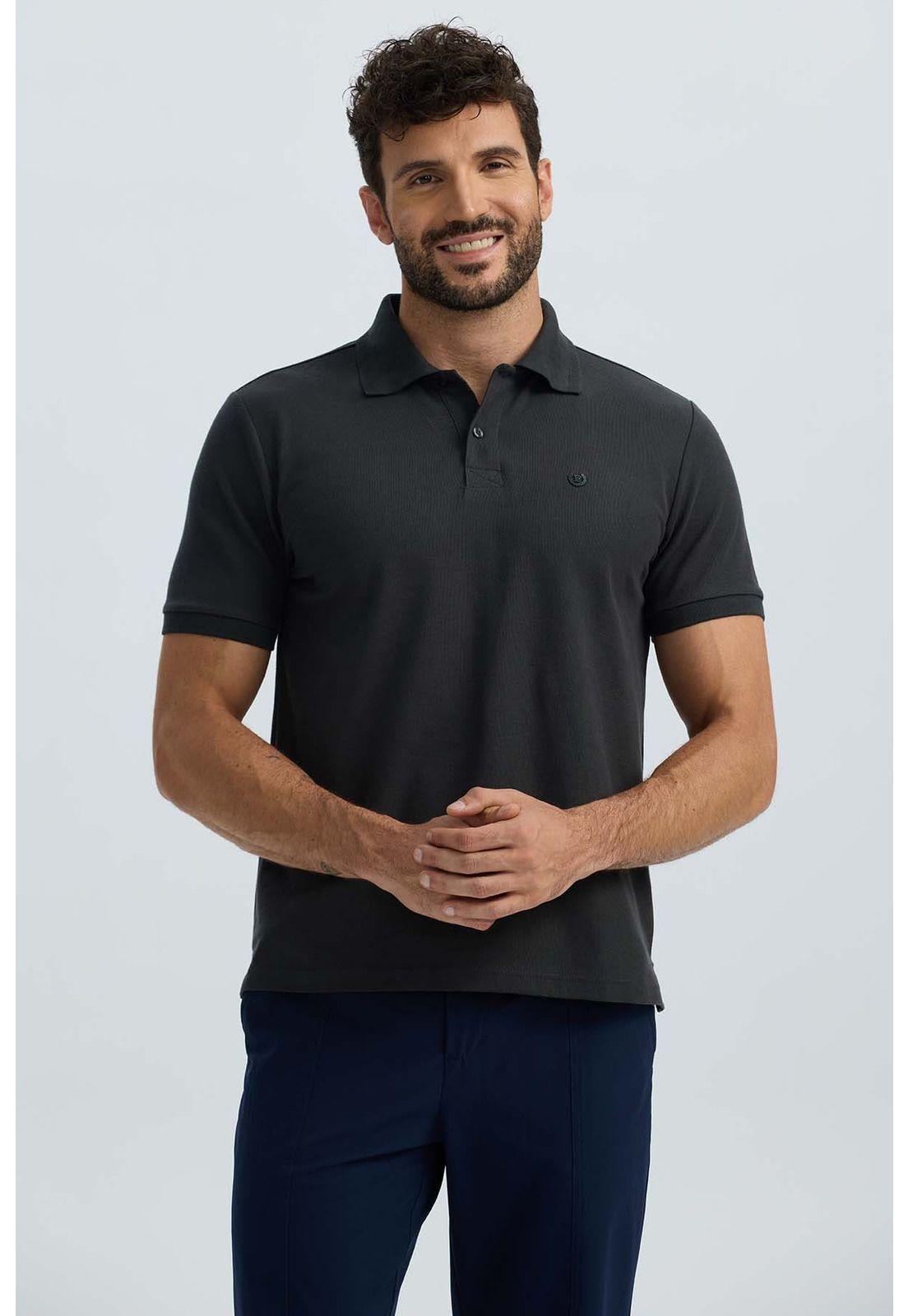 Polera Hombre Costura Negro-0