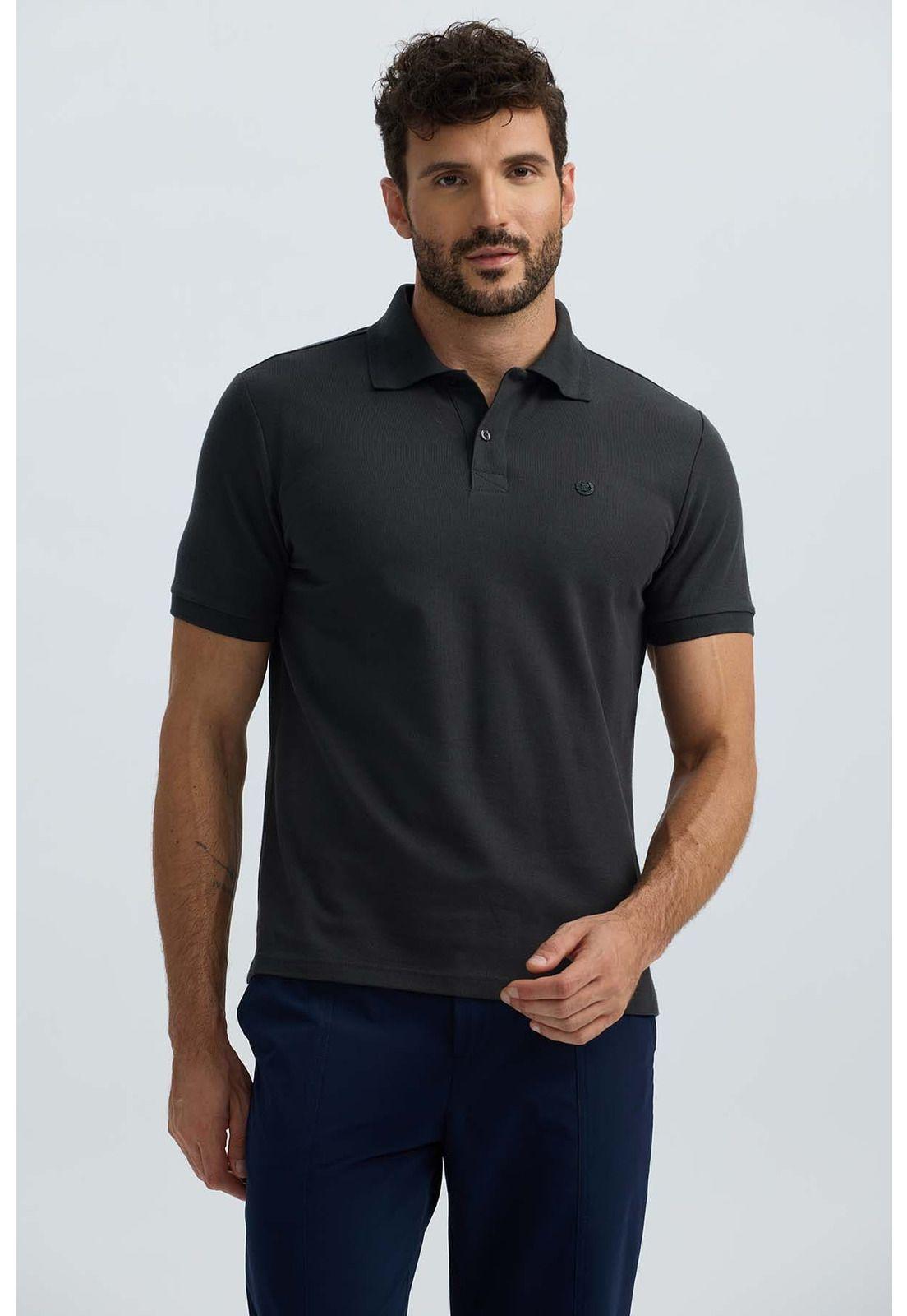 Polera Hombre Costura Negro-1