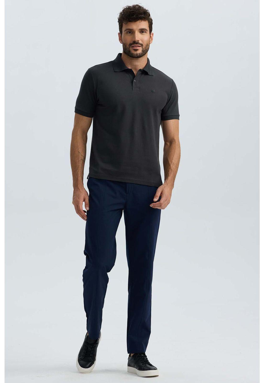 Polera Hombre Costura Negro-3