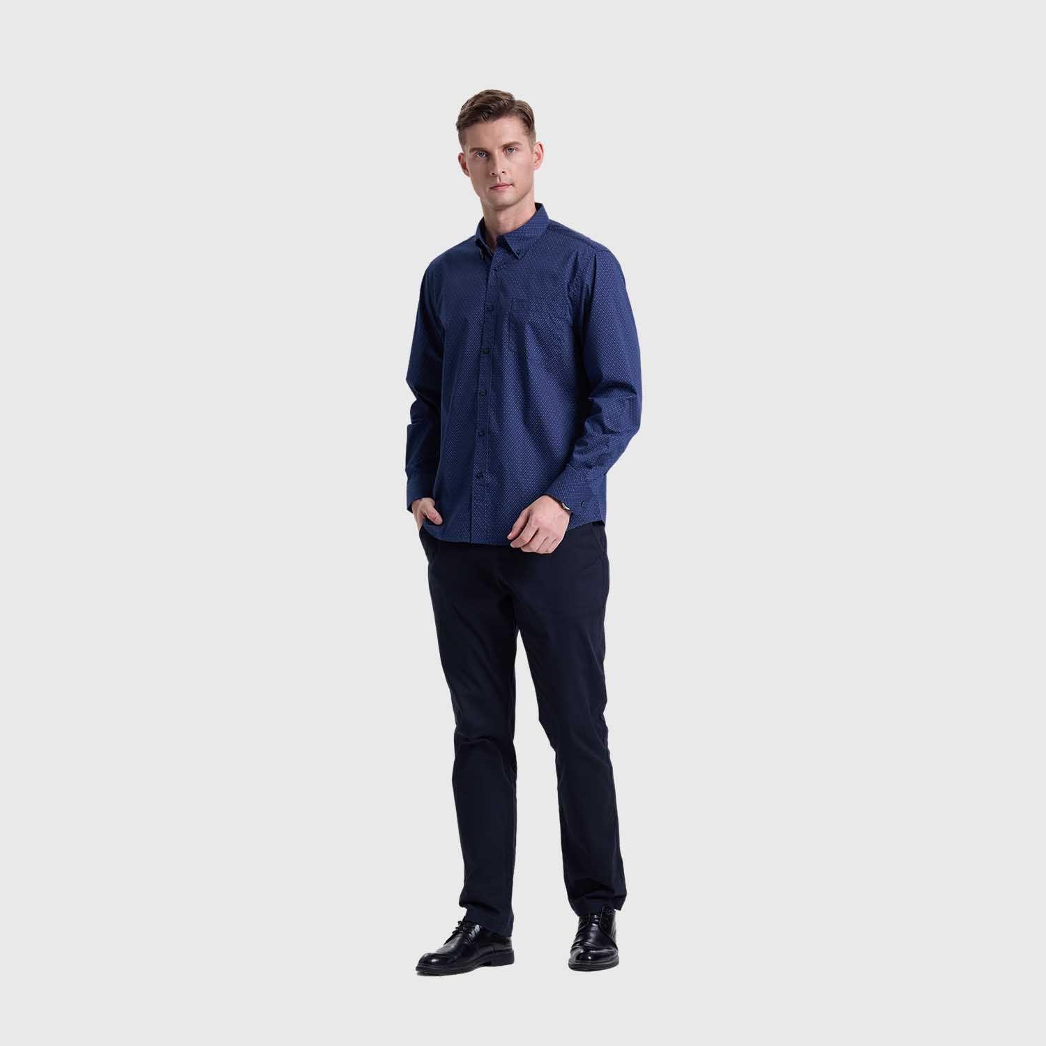 Camisa Hombre Fantasía Azul Oscuro Fashion's Park-3