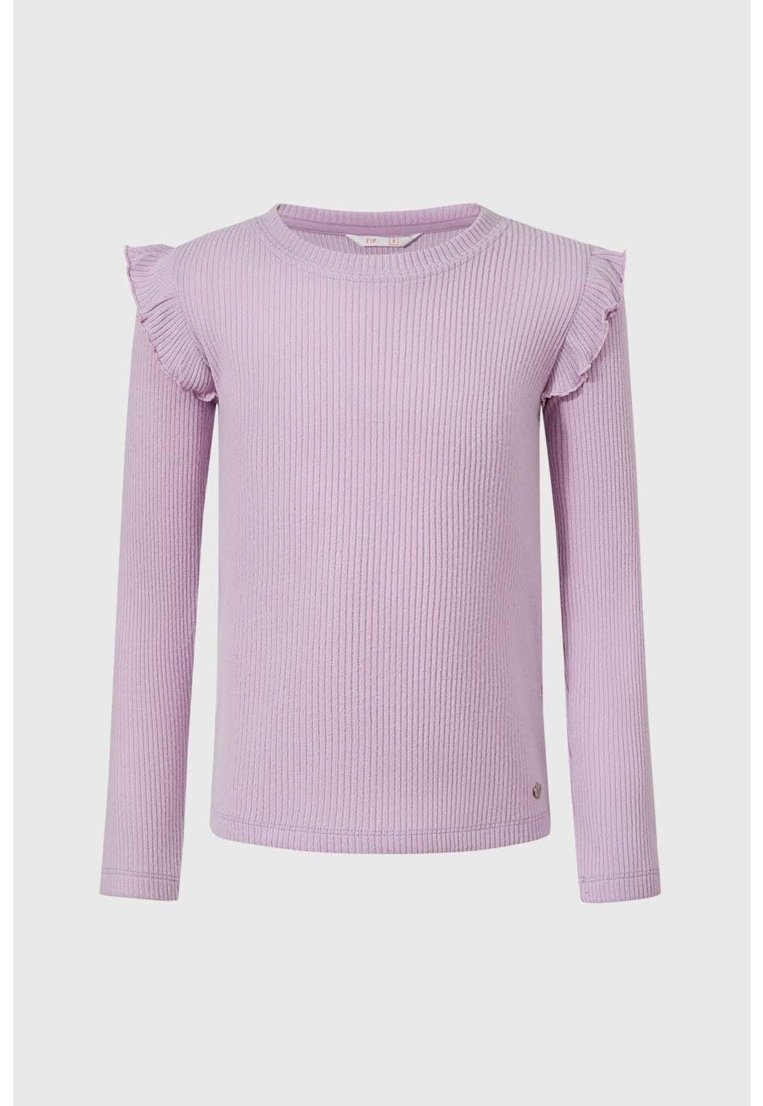 Polera Niña Con Vuelos Lila - ll-0