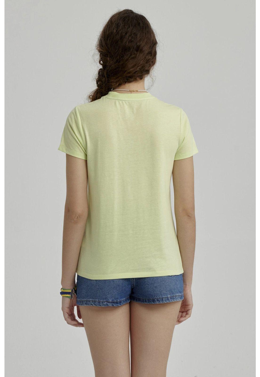 Polera Niña Básica Estampada Verde Claro-2