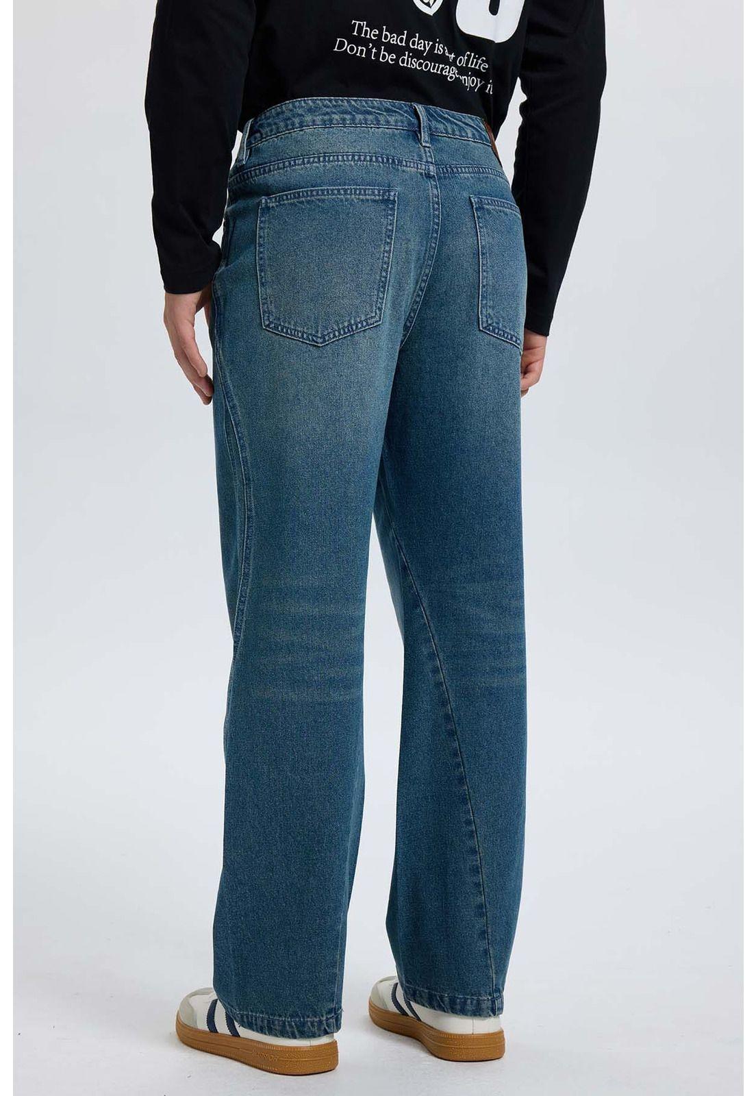 Jeans Hombre Recto Focalizado Azul-2