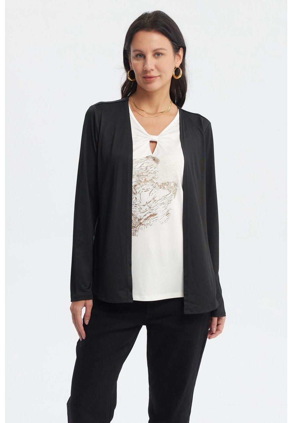 Polera Mujer Slim Negro - ll-1