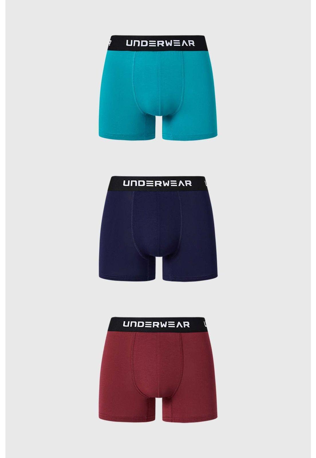 Bóxer Hombre Tripack Bamboo Burdeo-0