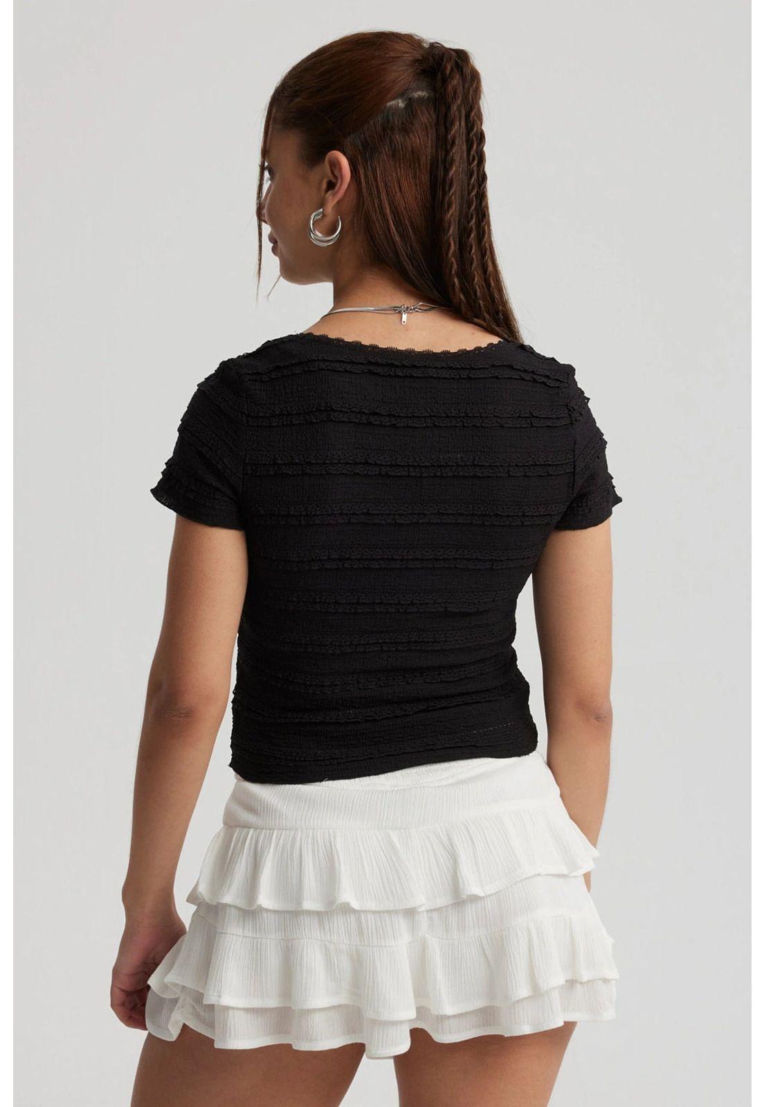 Polera Mujer Texturas Negro-2