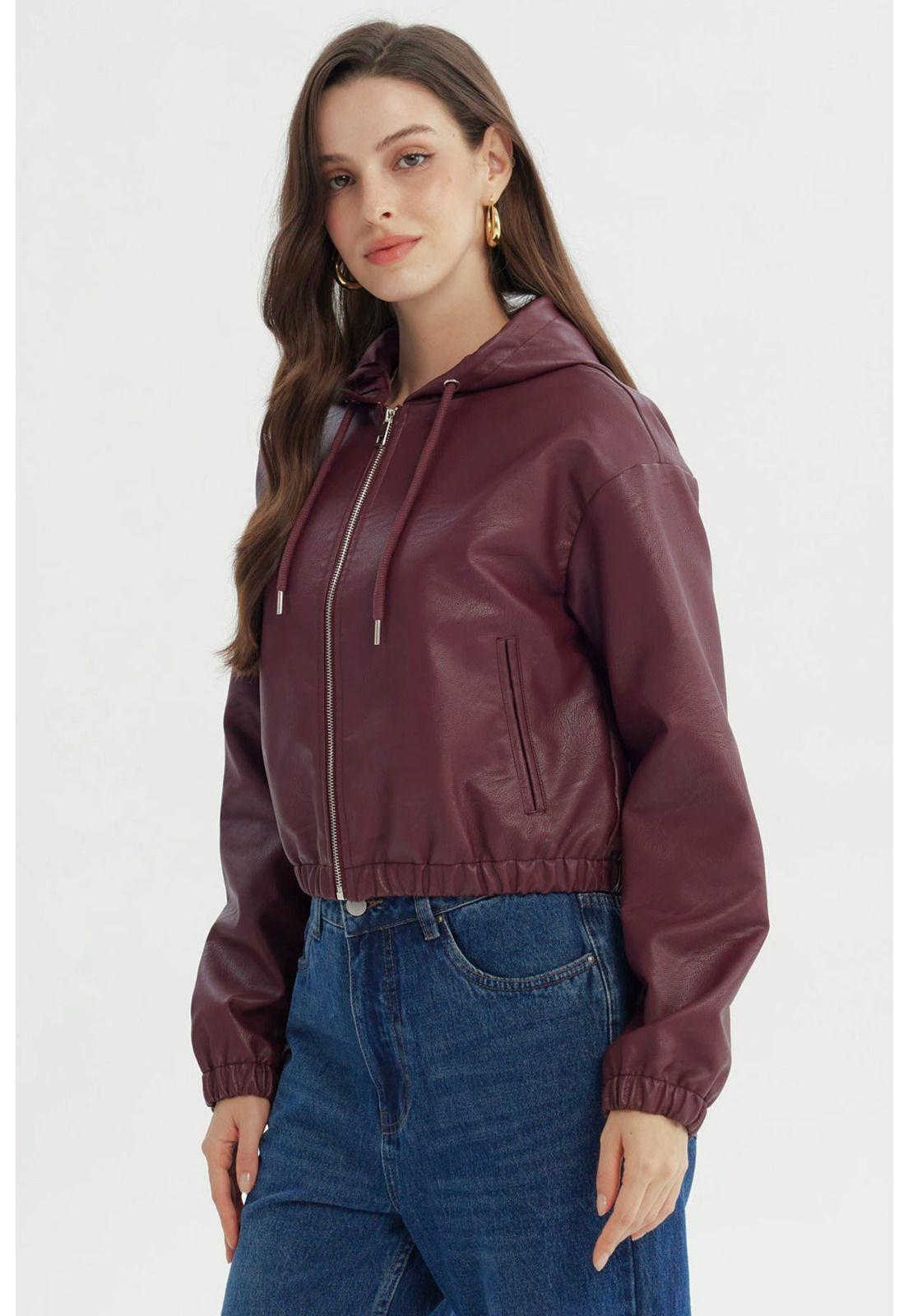 Chaqueta Mujer Regular Burdeo-1