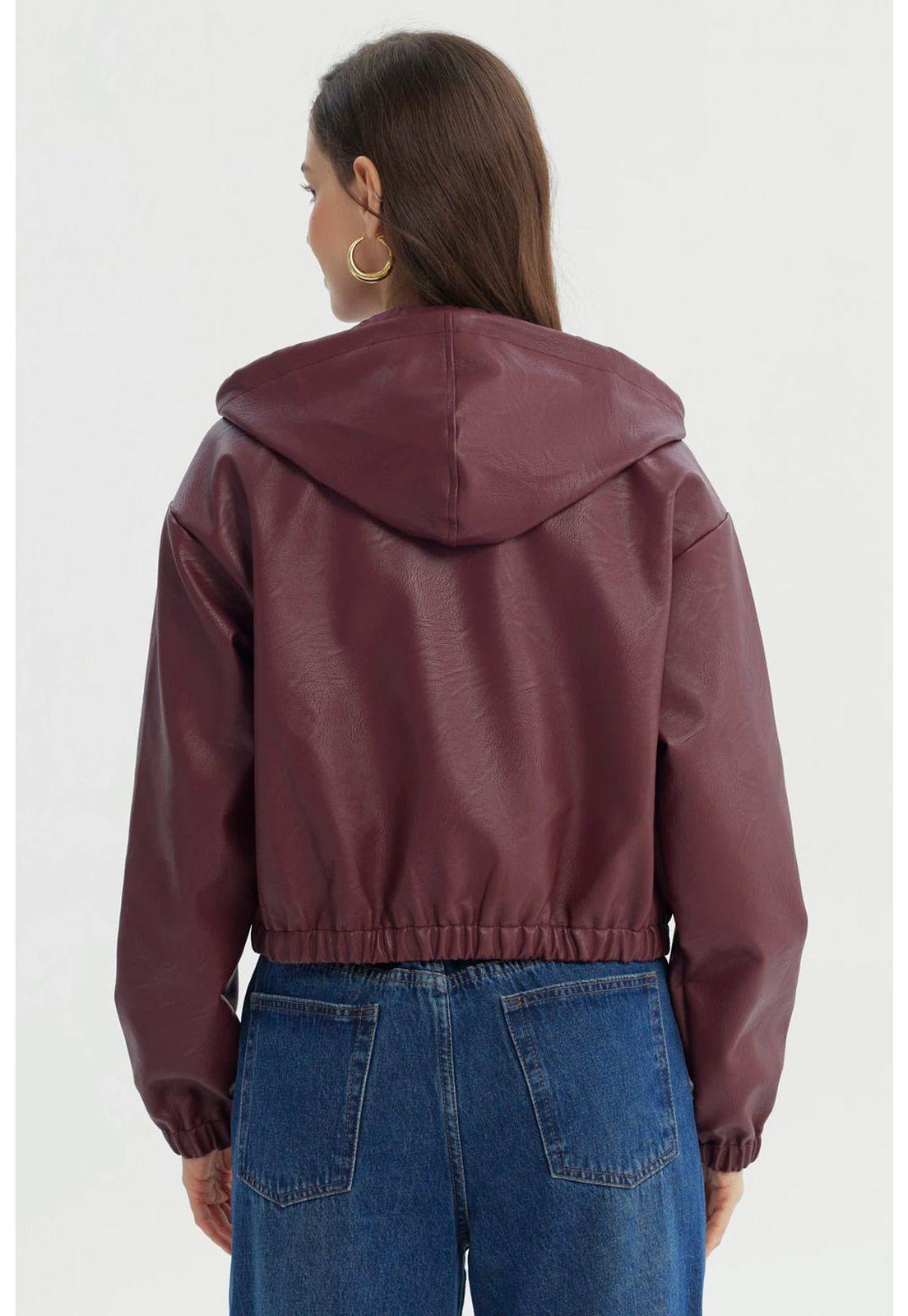 Chaqueta Mujer Regular Burdeo-2