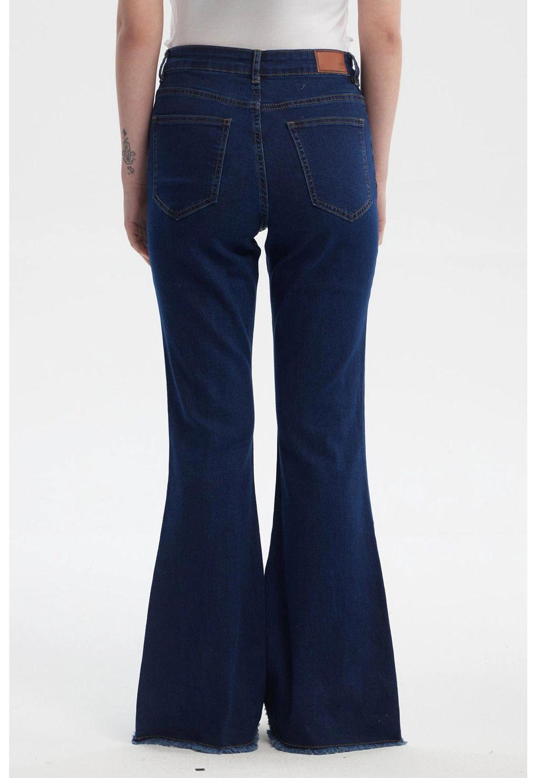 Jeans Mujer Moda Flare Azul-2