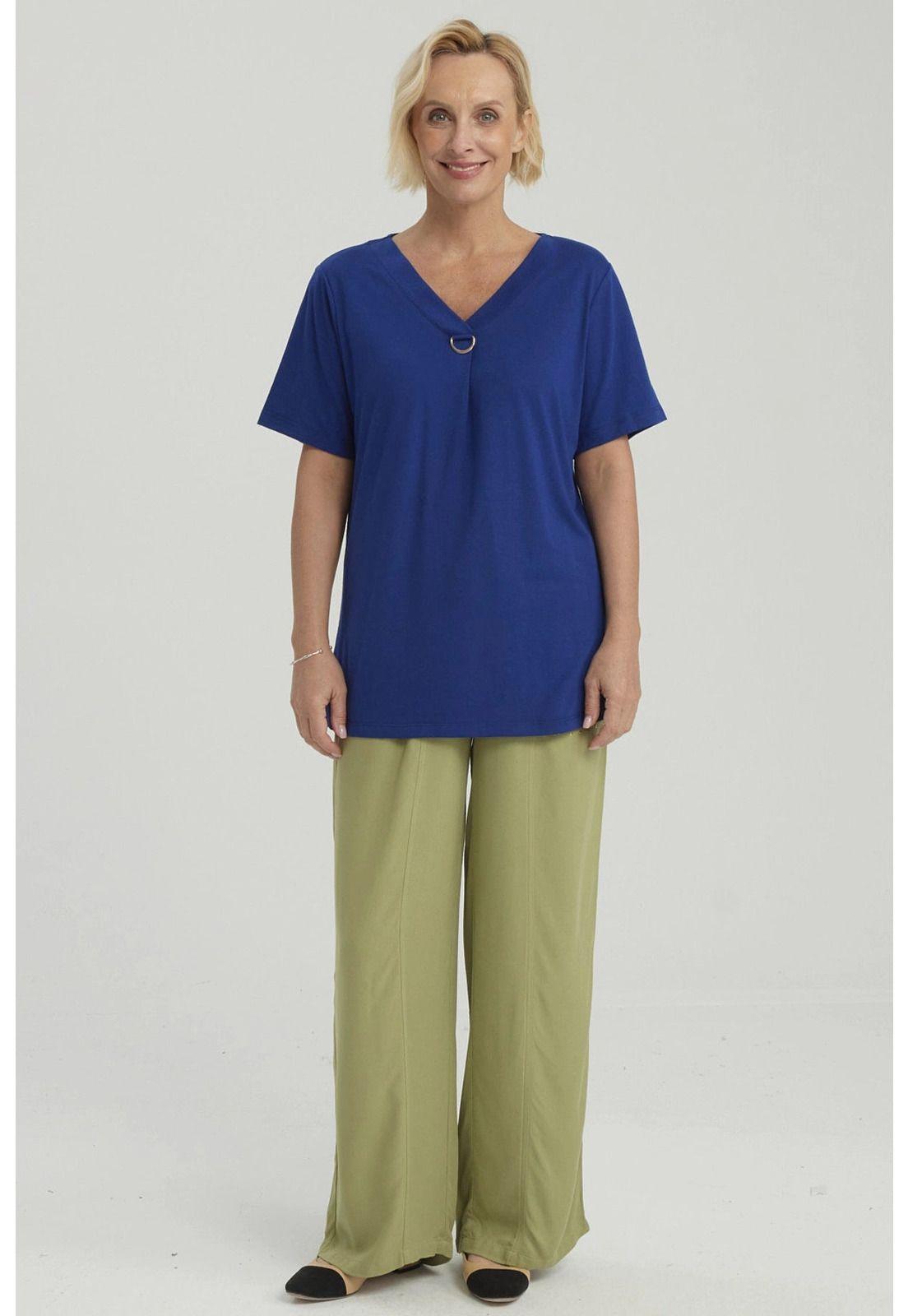 Polera Mujer Detalle Escote Azul Oscuro-7