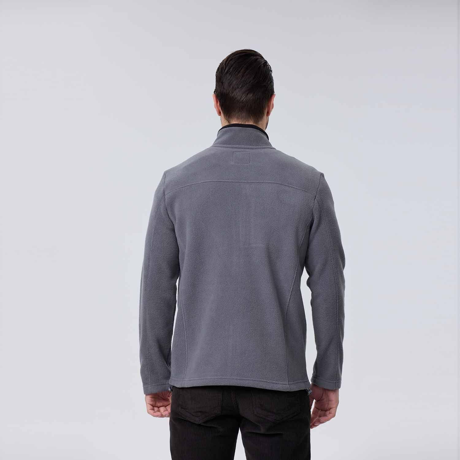 Polar Hombre Full Zipper Liso Gris-2
