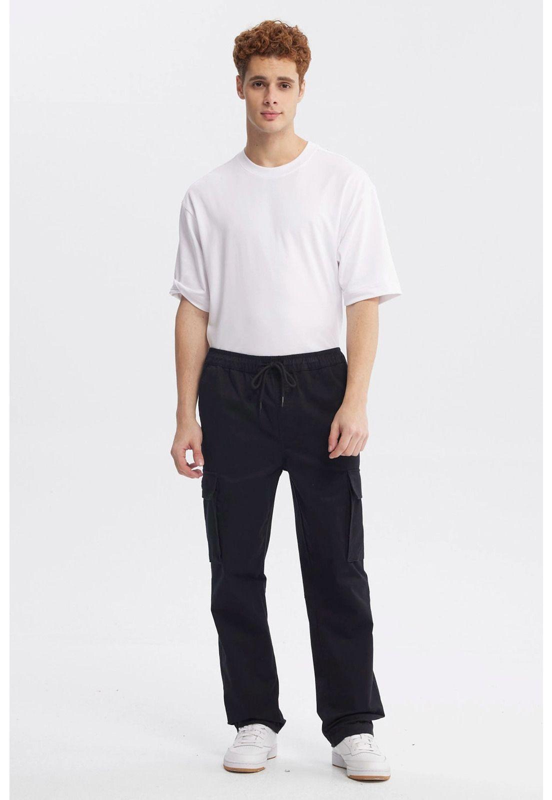 Pantalón Hombre Juvenil Calce Recto Negro - lV-3