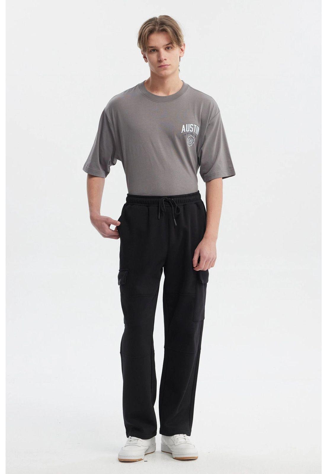 Pantalón Buzo Hombre Calce Recto Negro - Vl-3