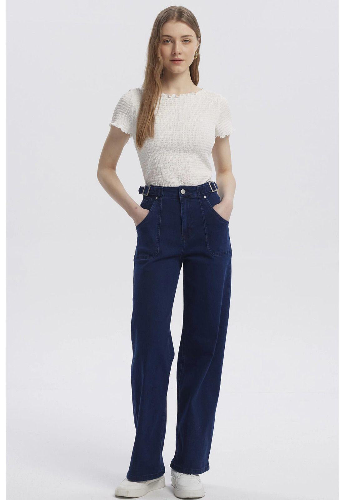 Jeans Mujer Calce Recto Azul Oscuro - Vl-3