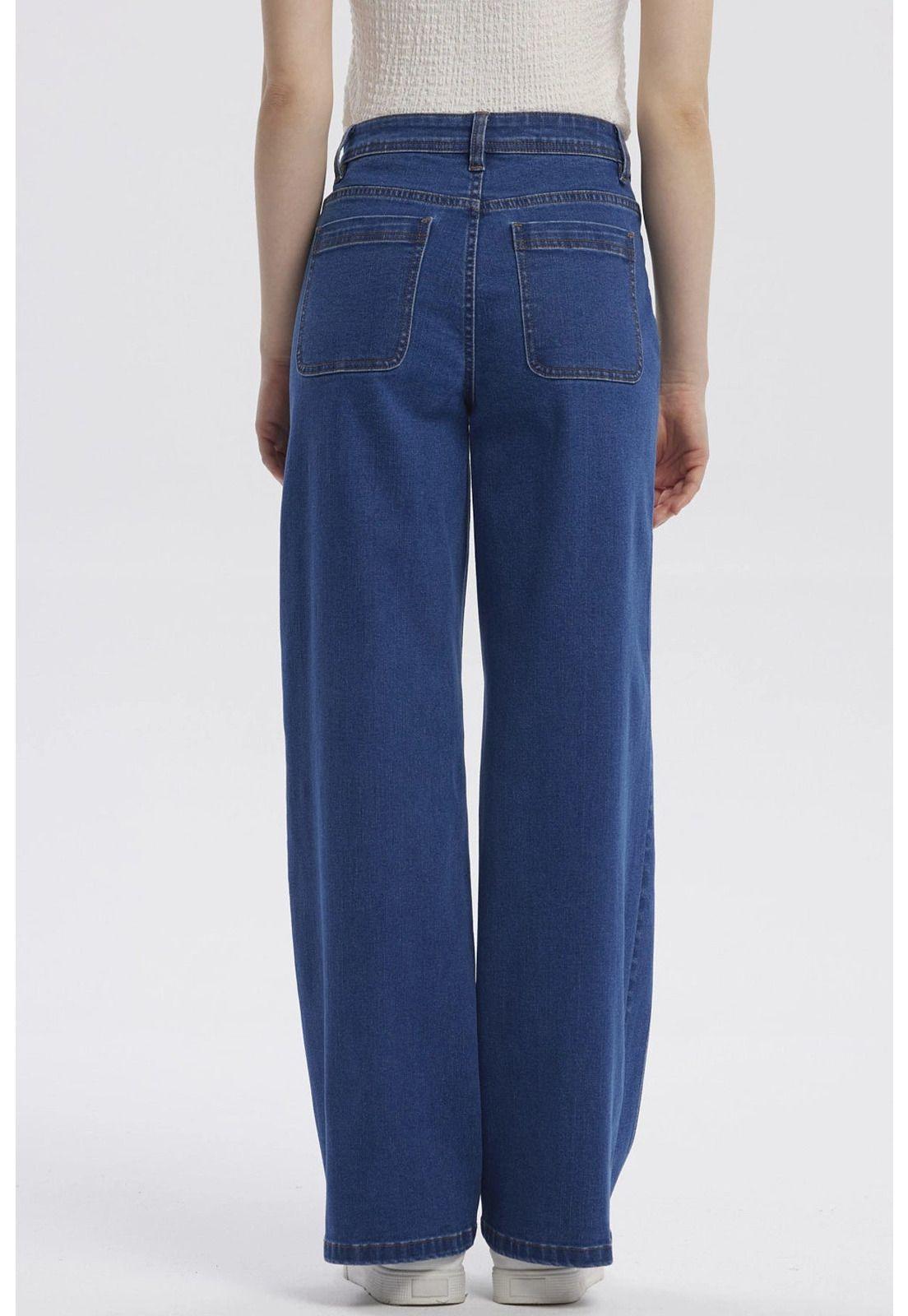 Jeans Mujer Calce Recto Azul Oscuro - ll-2