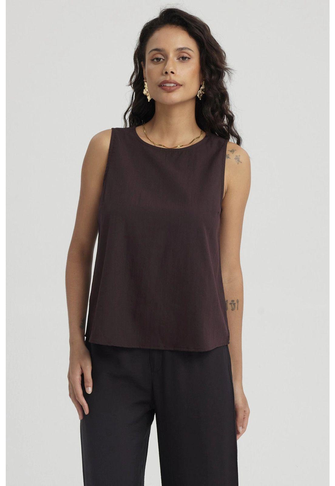 Blusa Mujer Slim Café Oscuro- lll-0