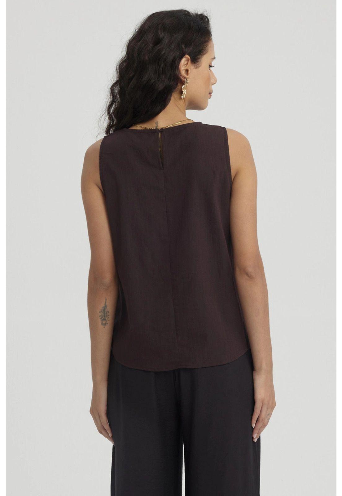 Blusa Mujer Slim Café Oscuro- lll-2