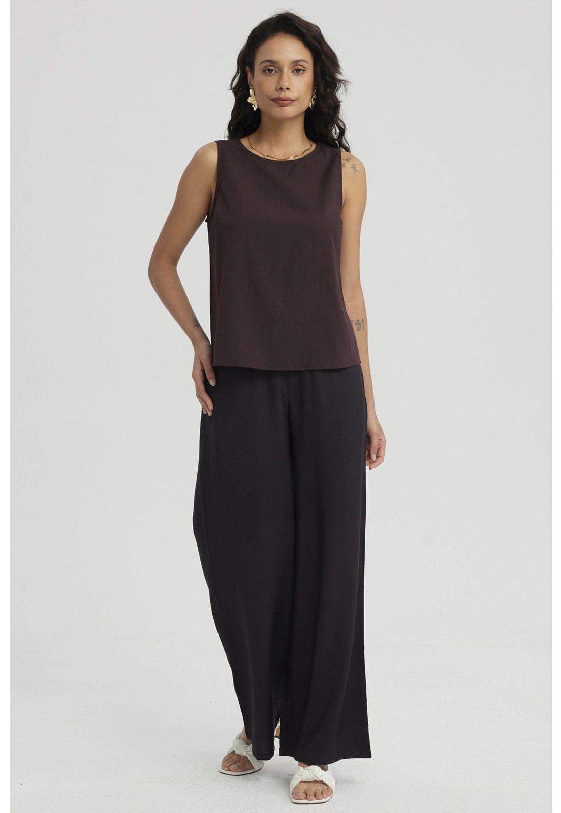 Blusa Mujer Slim Café Oscuro- lll-3