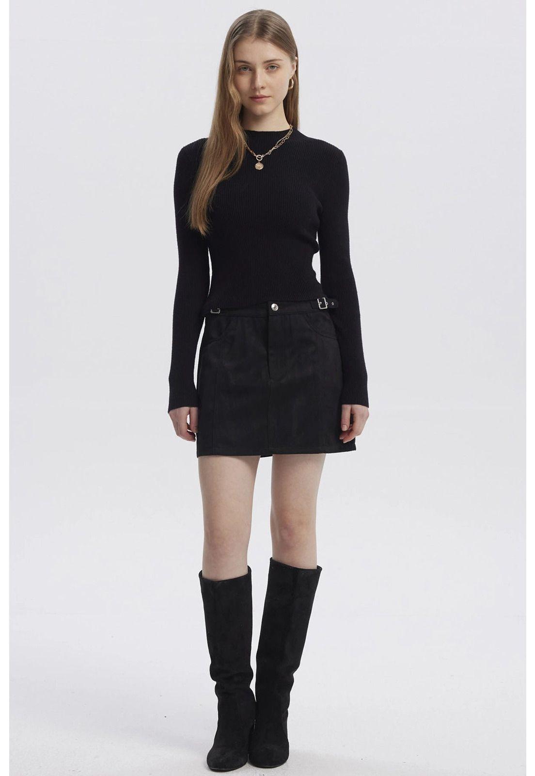 Sweater Mujer Ajustado Negro - Vl-3