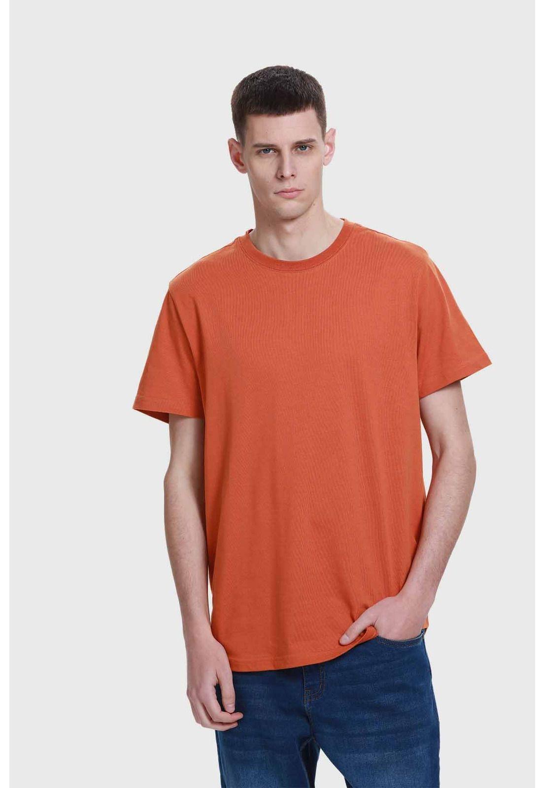 Polera Hombre Long Fit Básica Ocre-0