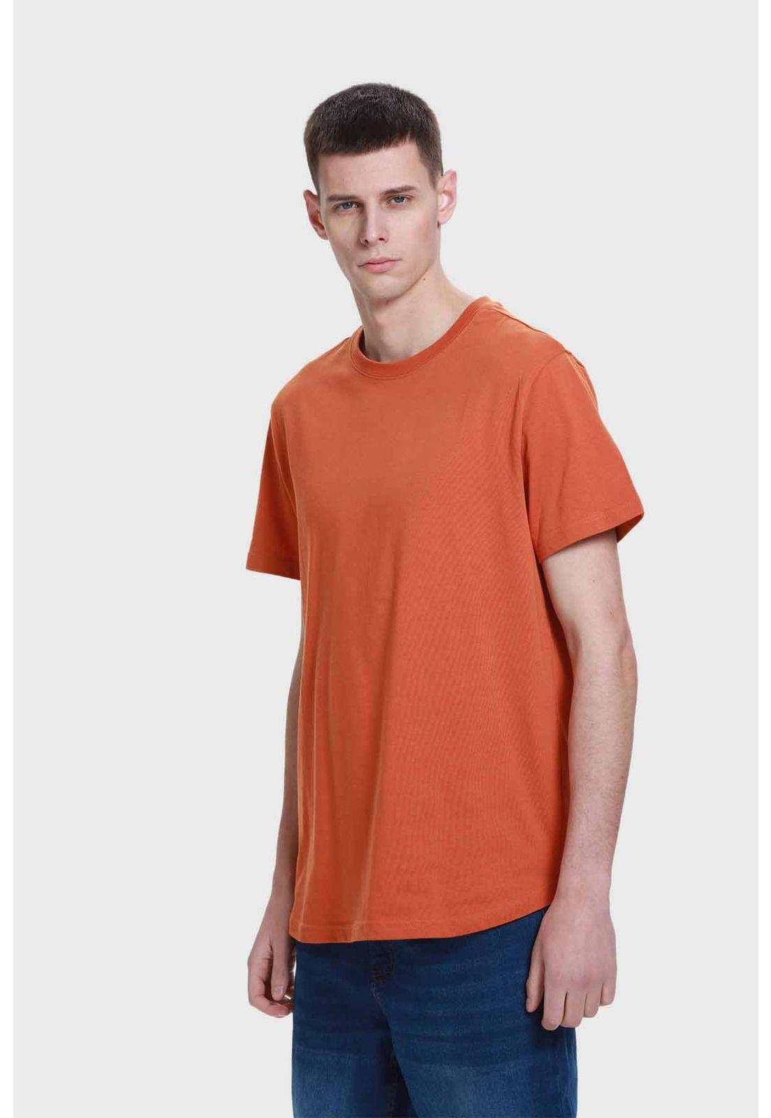 Polera Hombre Long Fit Básica Ocre-1