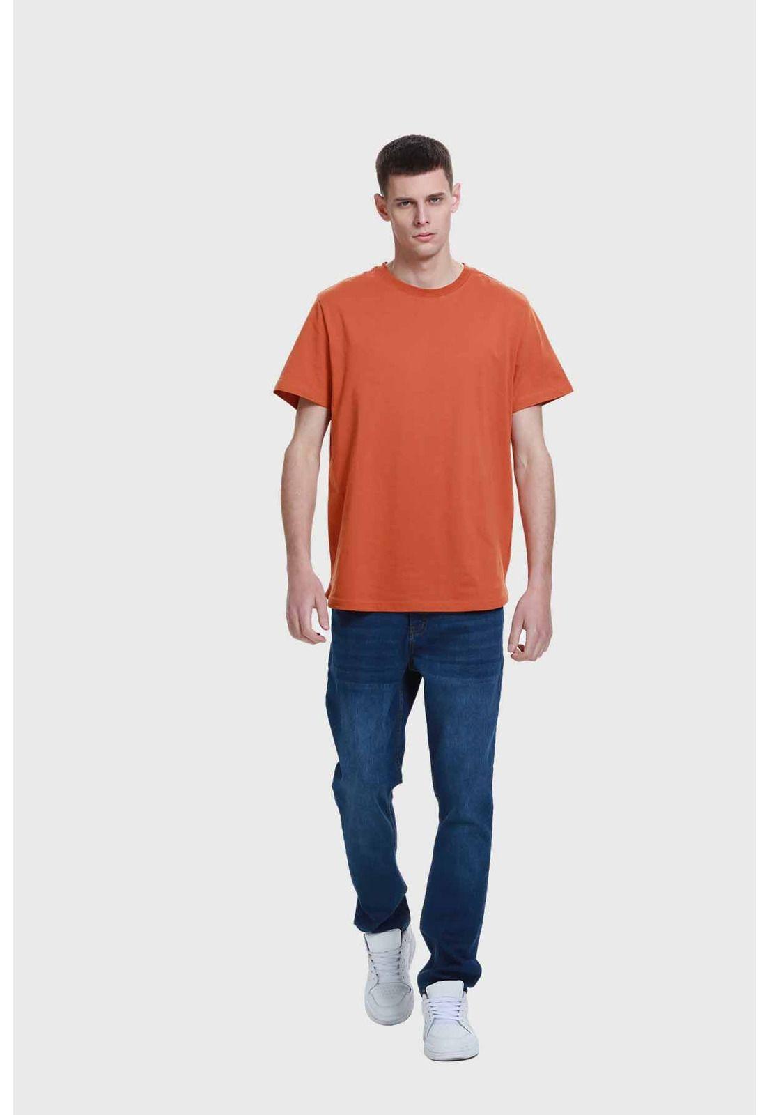 Polera Hombre Long Fit Básica Ocre-3