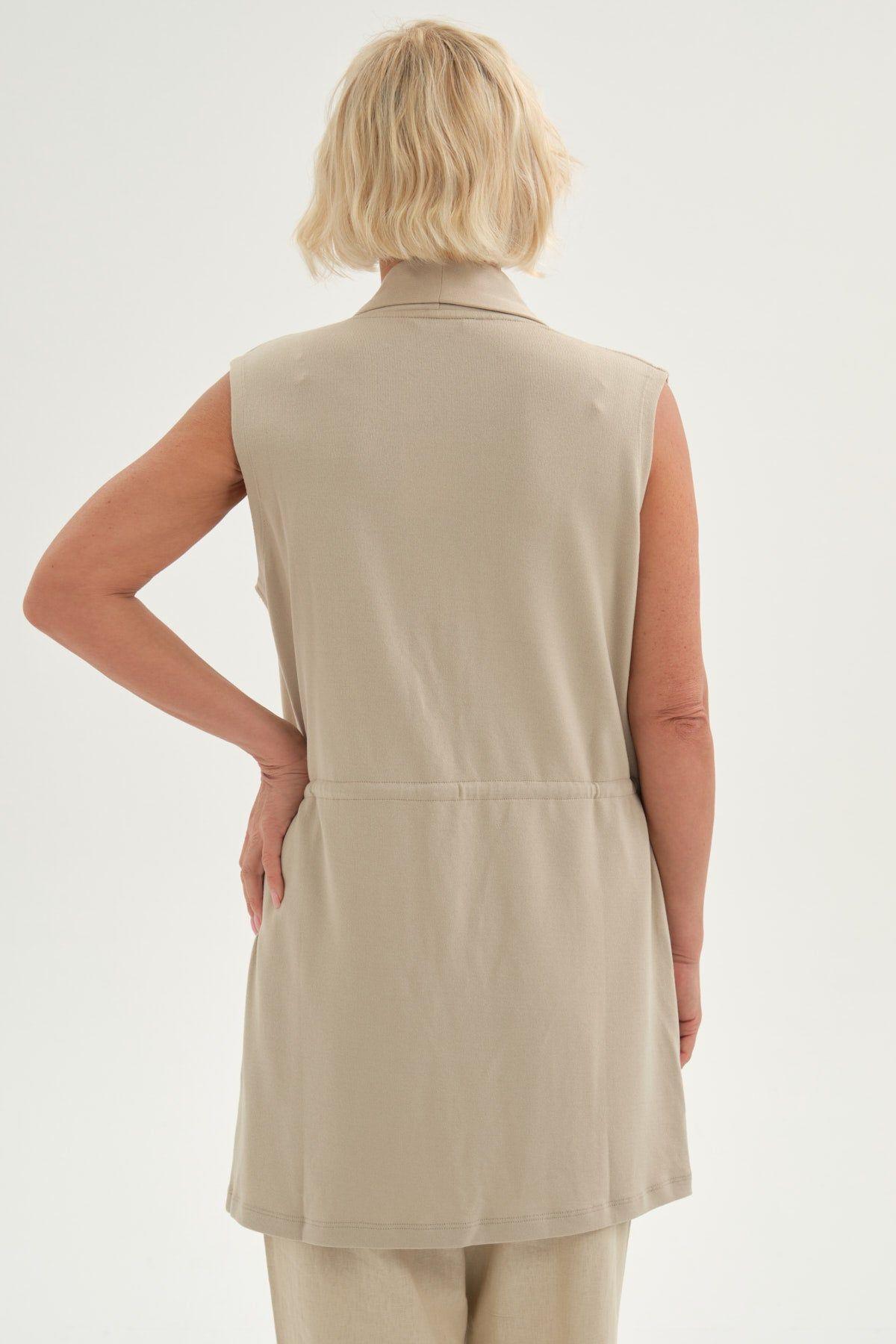 Sweater Mujer Abierto Beige-2