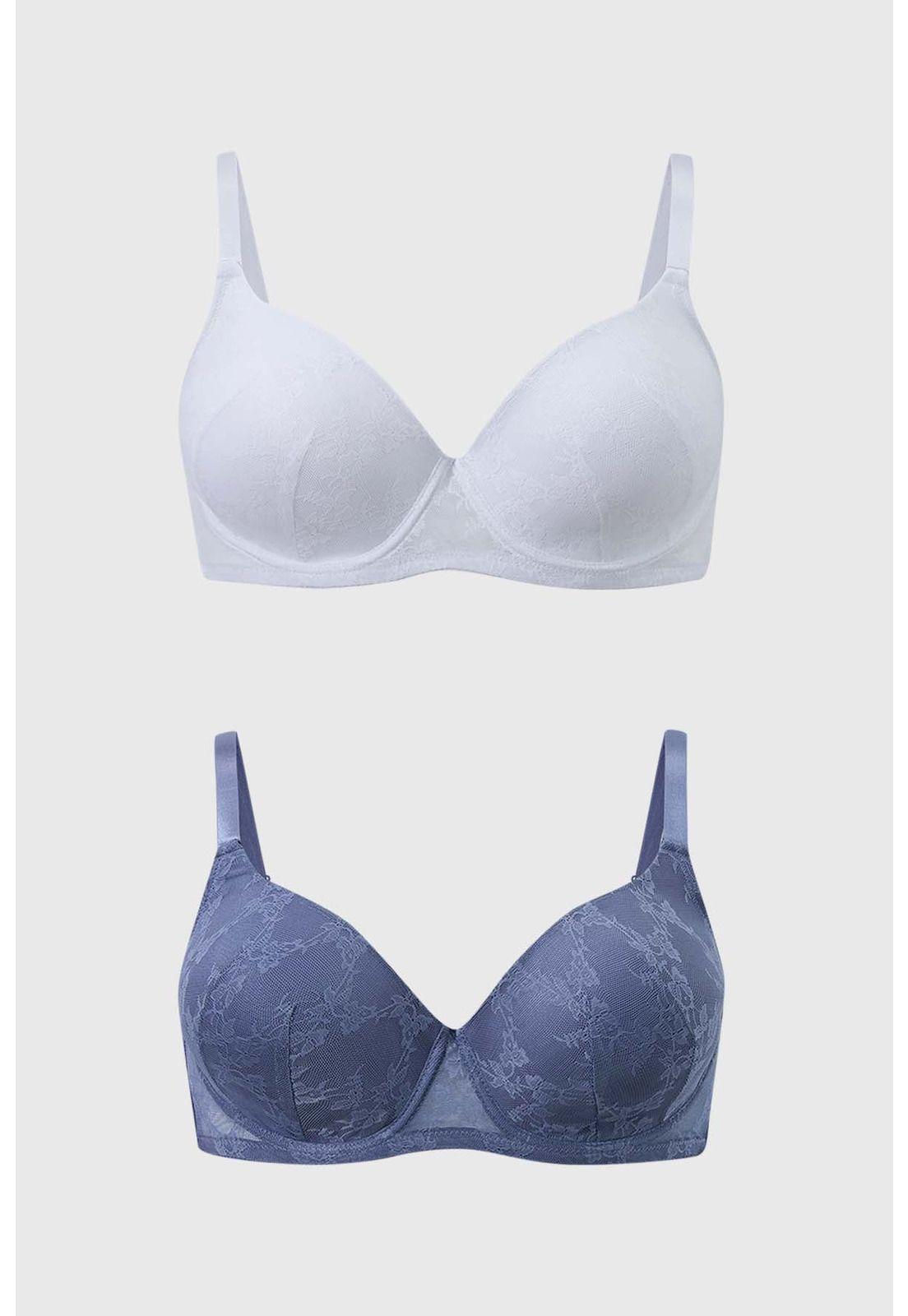 Sostén Mujer Bipack Support Full Encaje Gris Oscuro-0