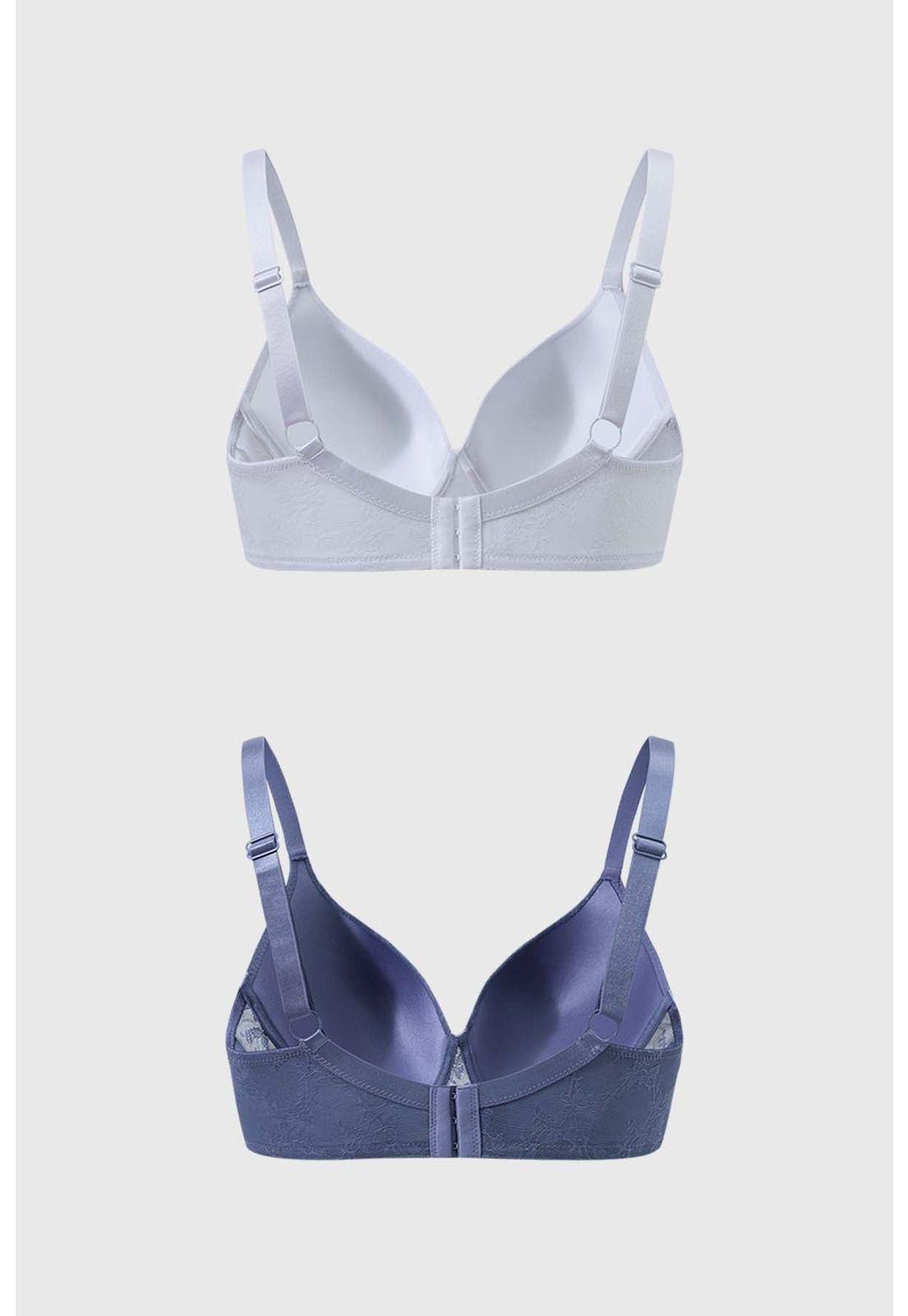 Sostén Mujer Bipack Support Full Encaje Gris Oscuro-1