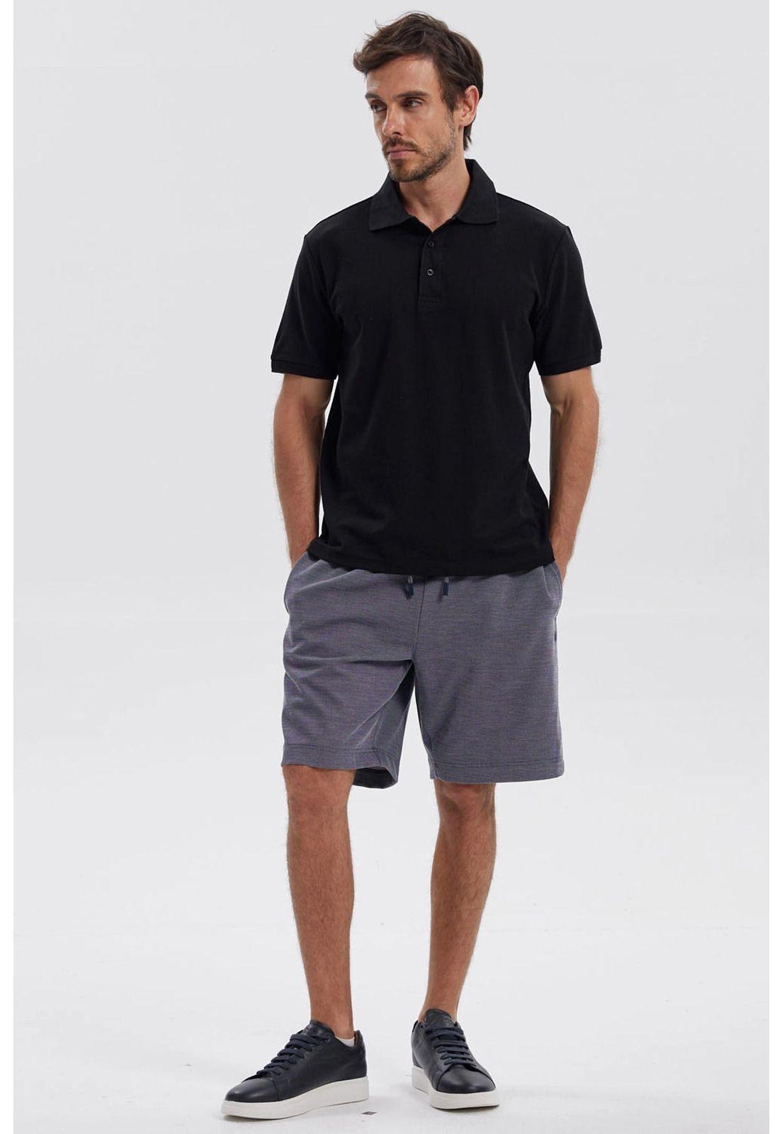 Polera Hombre Piqué Básica Lisa Negro-3