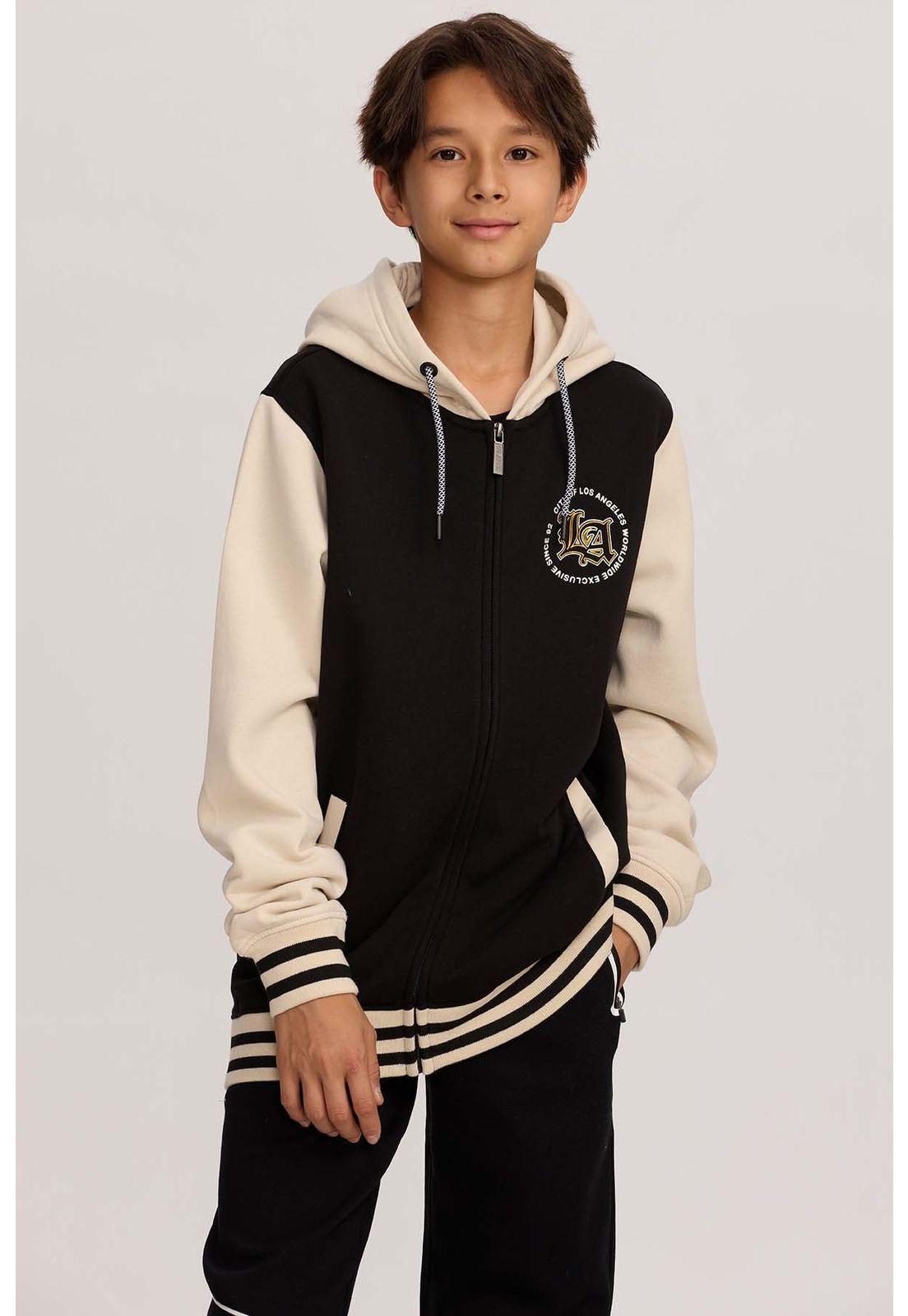 Polerón Niño Tipo College Negro-0