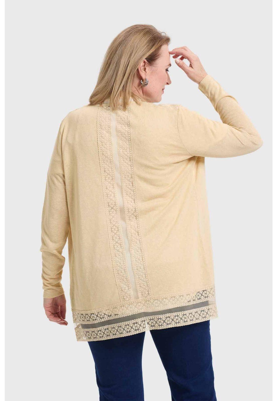 Polera Mujer Encaje Beige-2