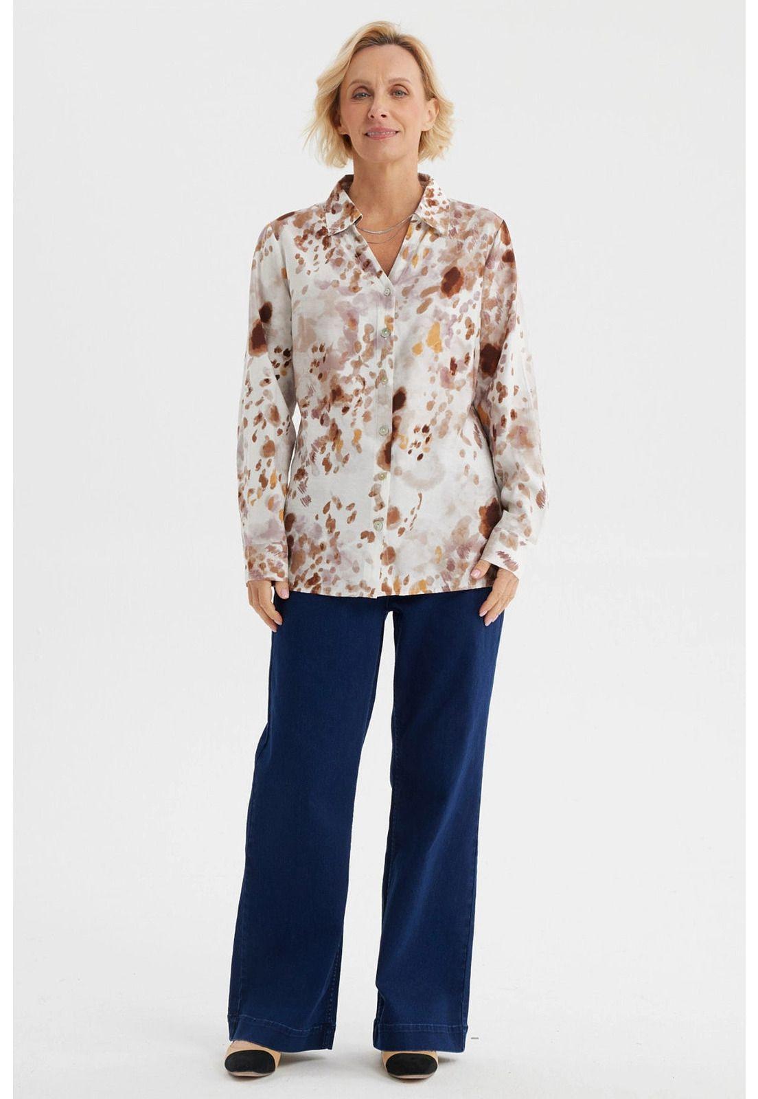 Blusa Mujer Abotonada Café Claro-3