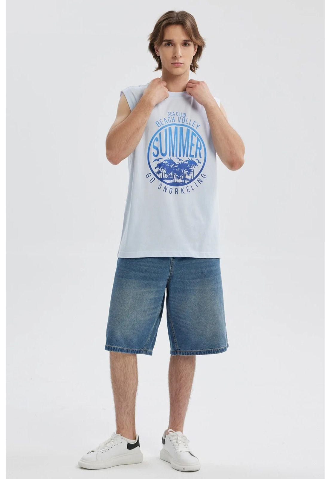 Polera Hombre Print Posicional Celeste- ll-3