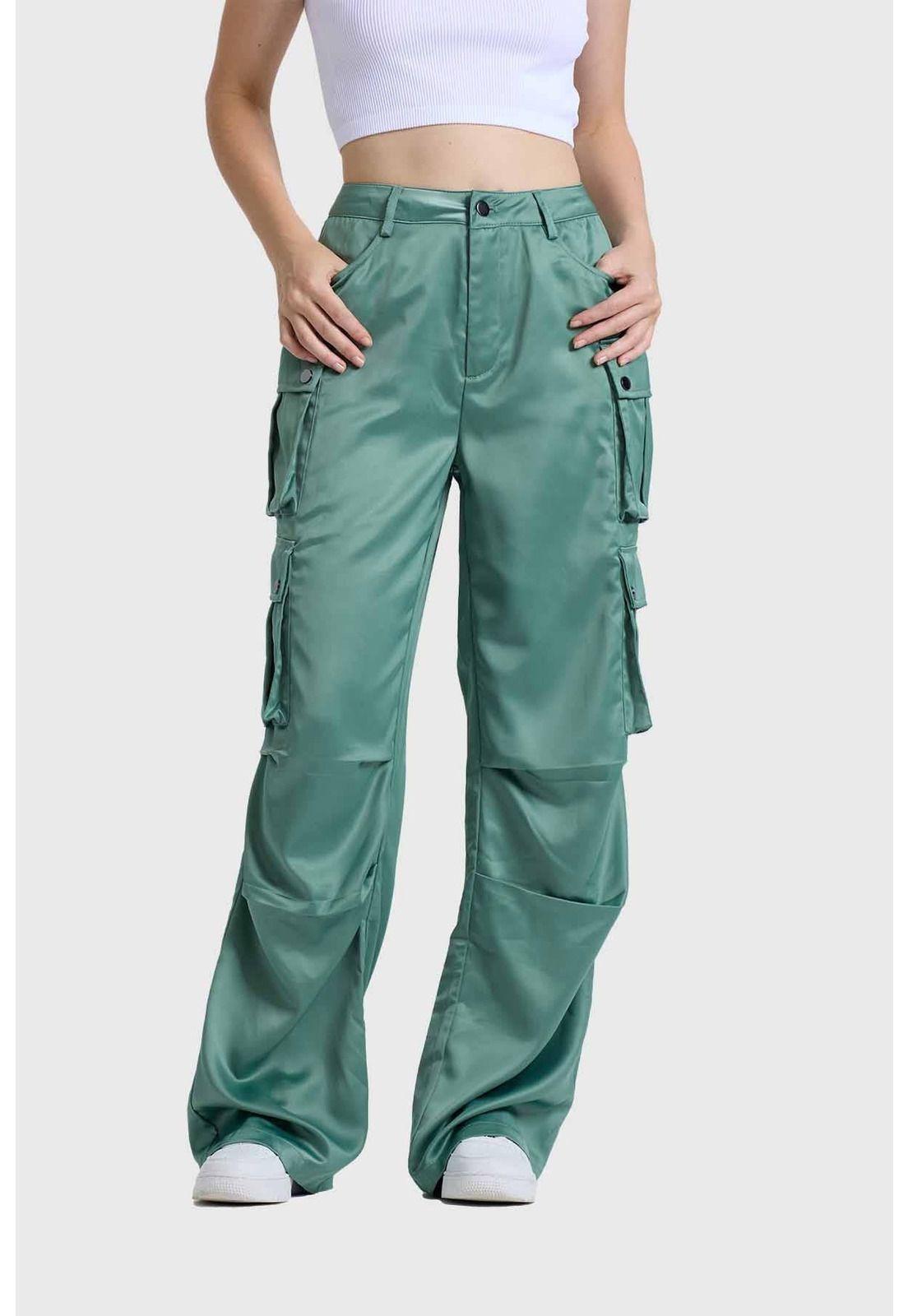 Pantalón Mujer Cargo Verde-0
