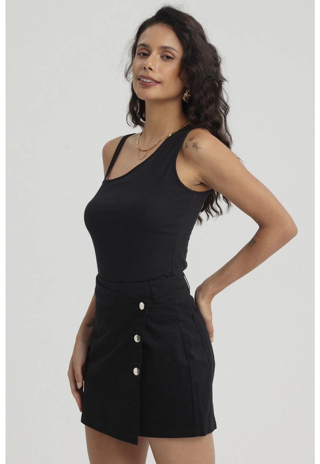 Polera Mujer Doble Pabilo Negro-1