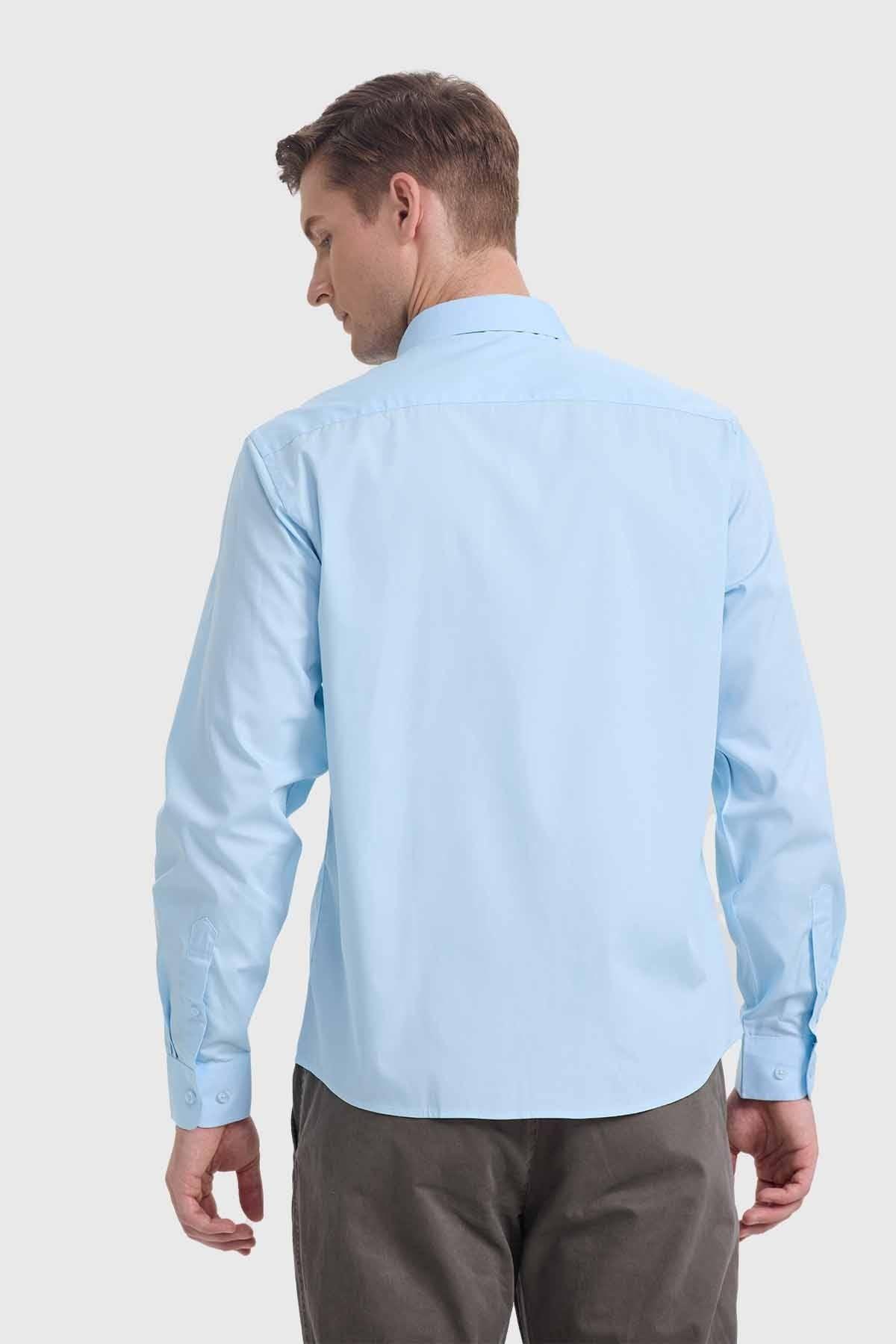 Camisa Hombre Repelente Al Agua Celeste-2
