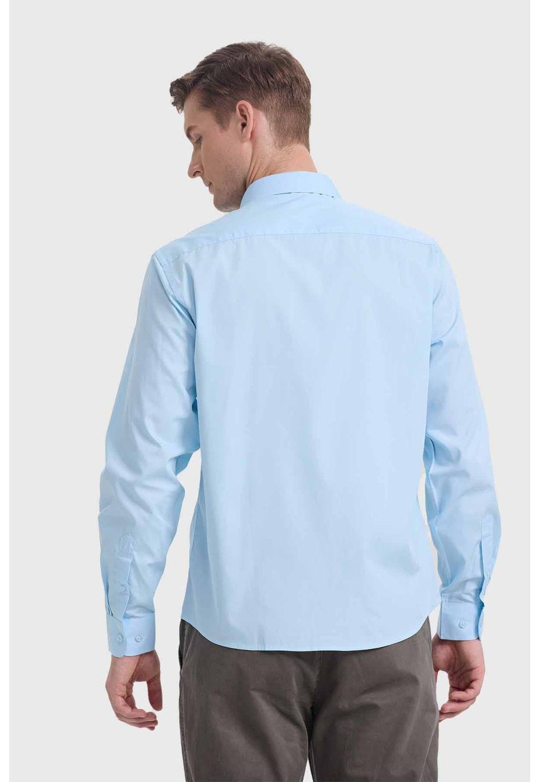 Camisa Hombre Repelente Al Agua Celeste-2
