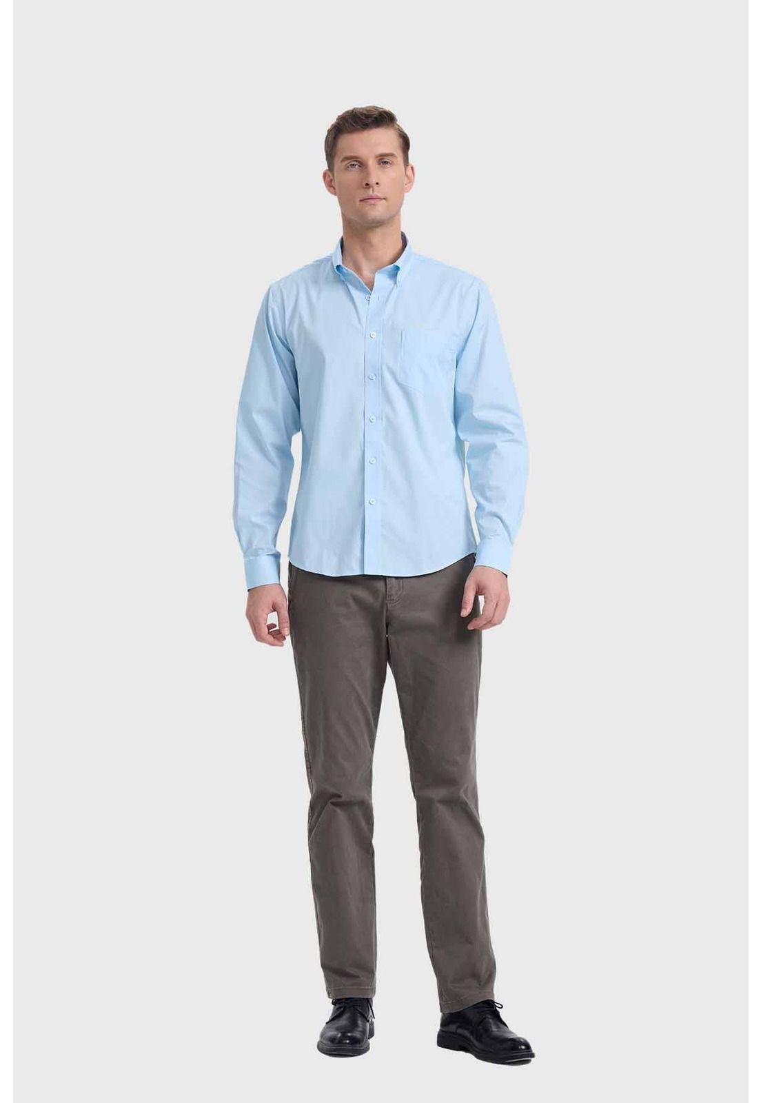 Camisa Hombre Repelente Al Agua Celeste-3