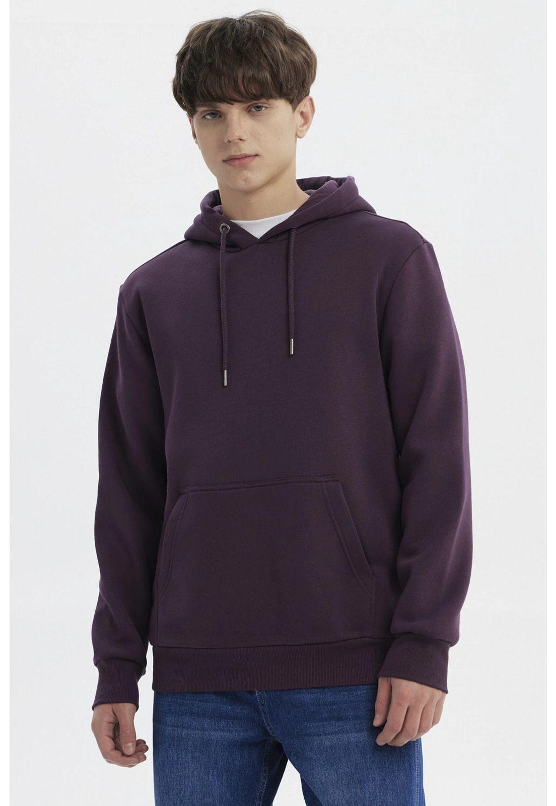 Polerón Hombre Hoodie Básico Morado-0