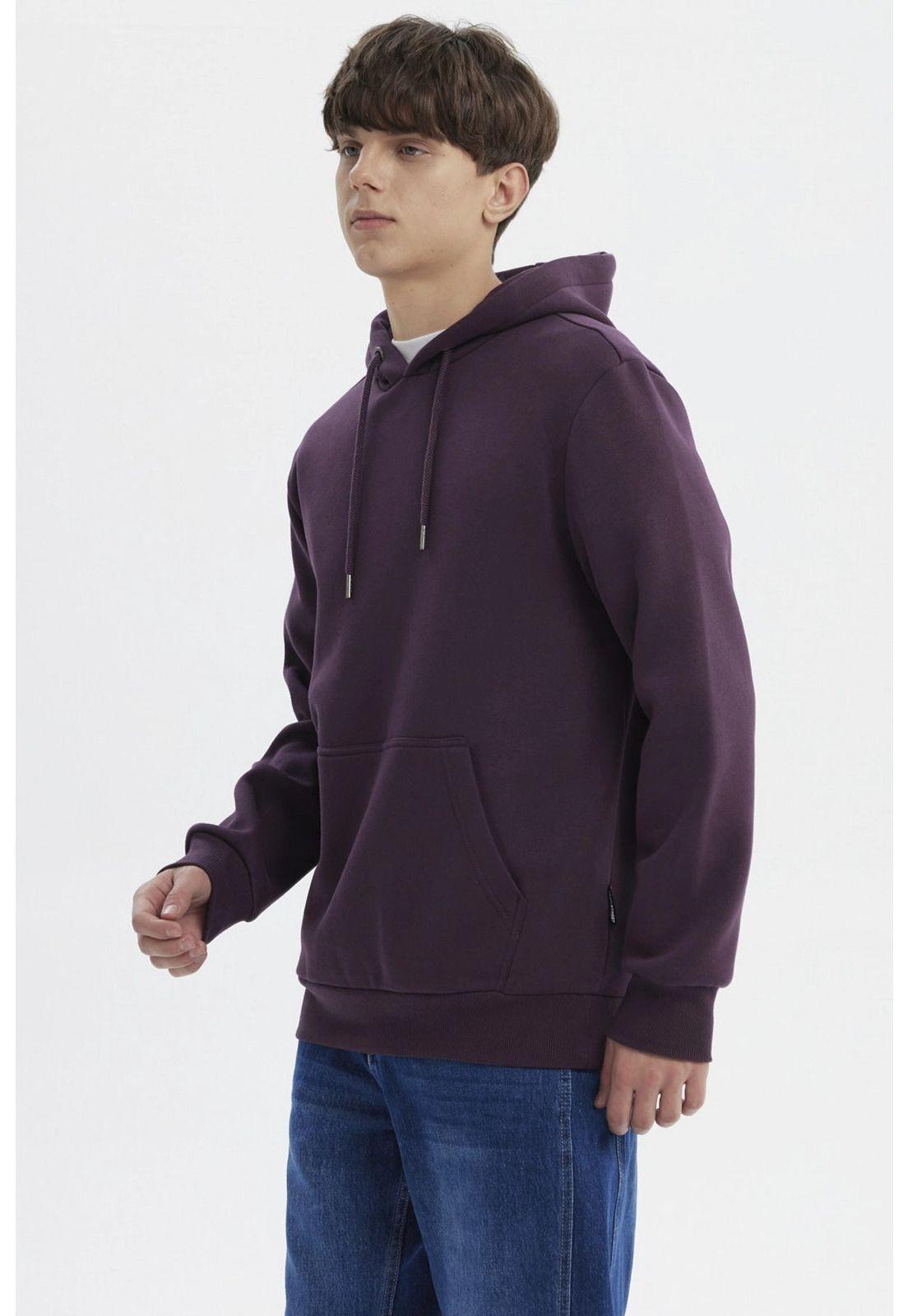 Polerón Hombre Hoodie Básico Morado-1