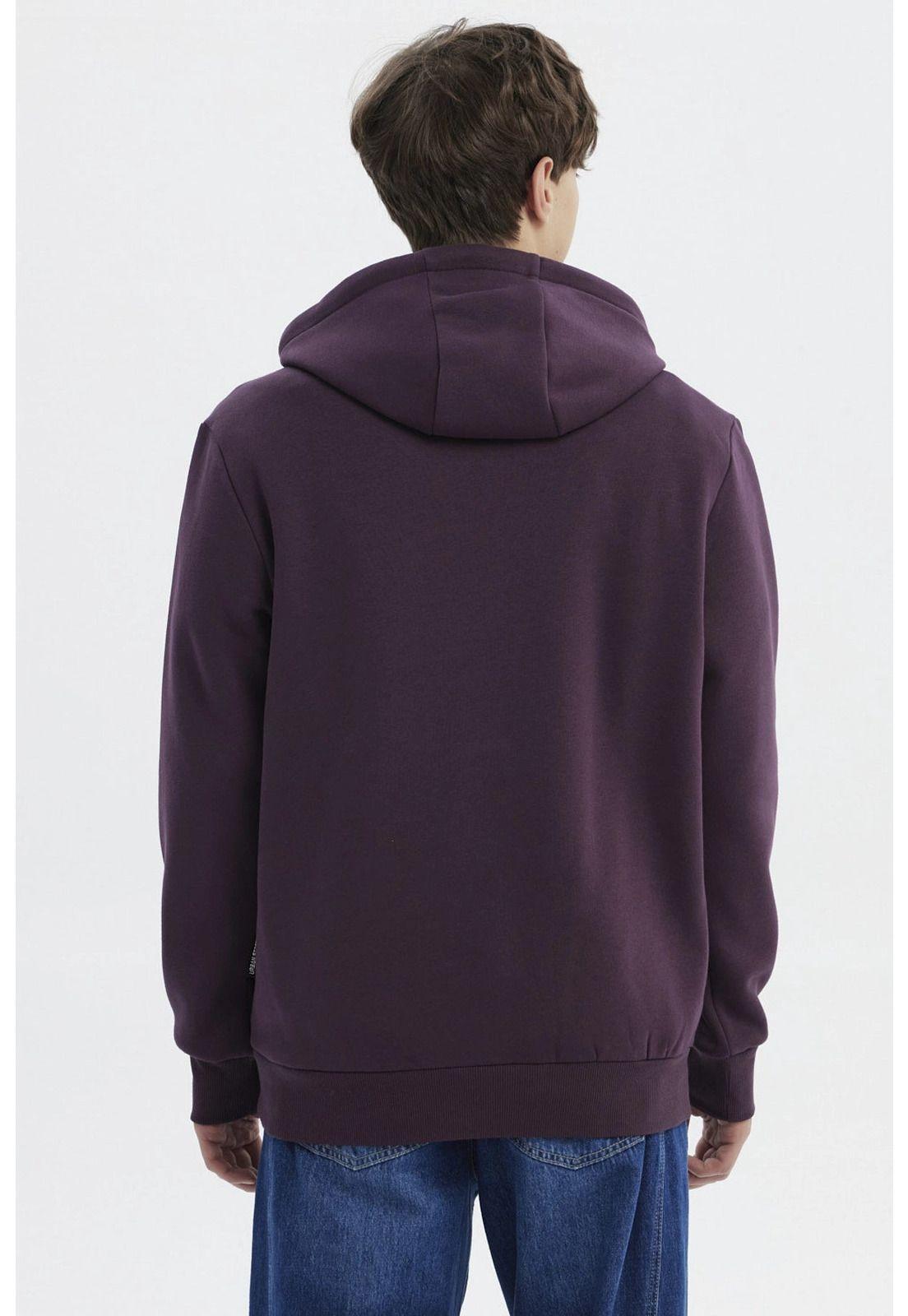 Polerón Hombre Hoodie Básico Morado-2