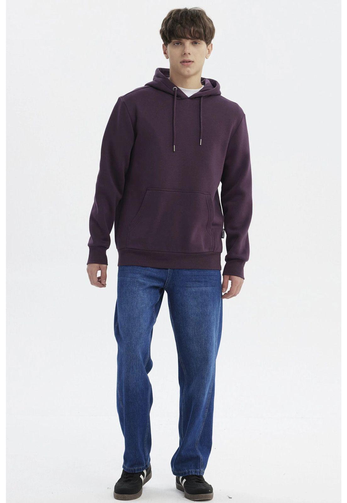 Polerón Hombre Hoodie Básico Morado-3