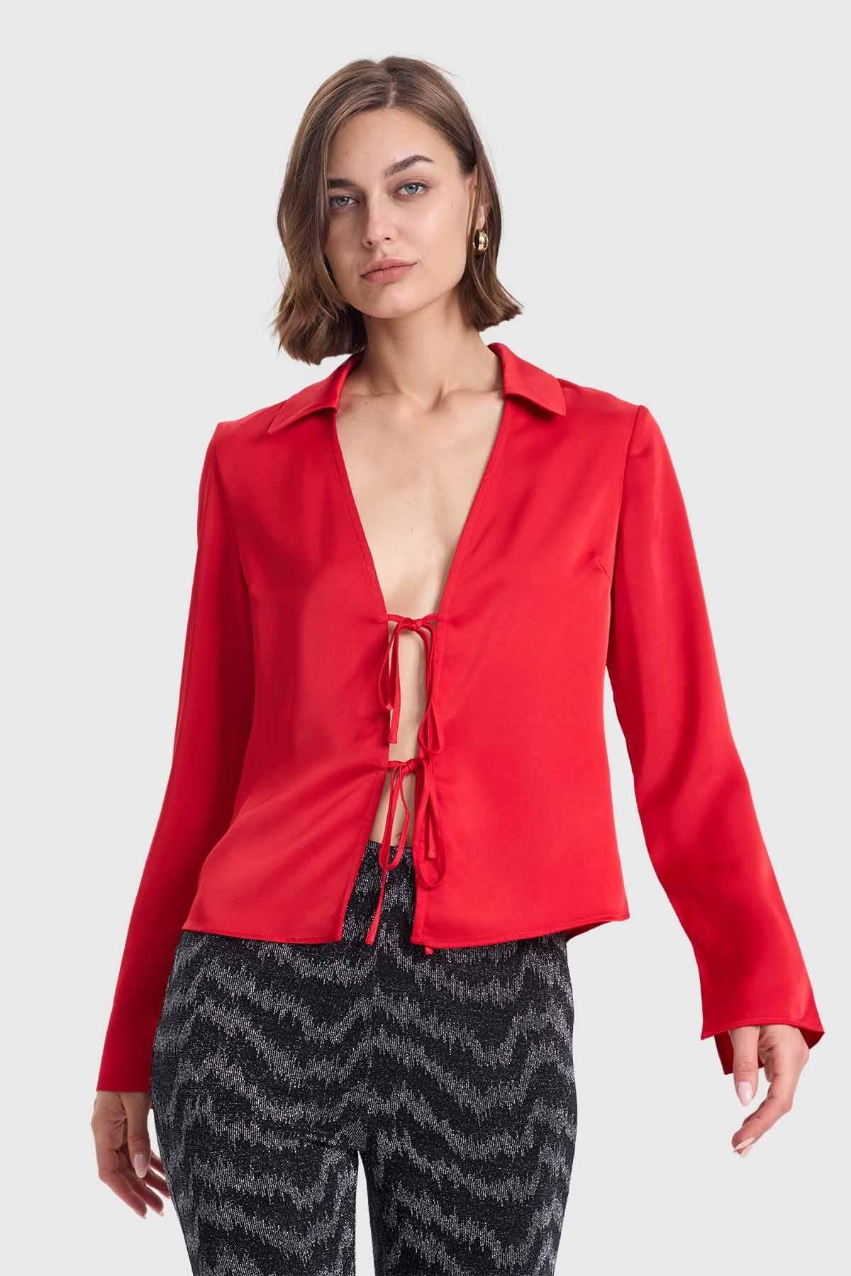 Blusa Mujer Con Amarras Rojo-0