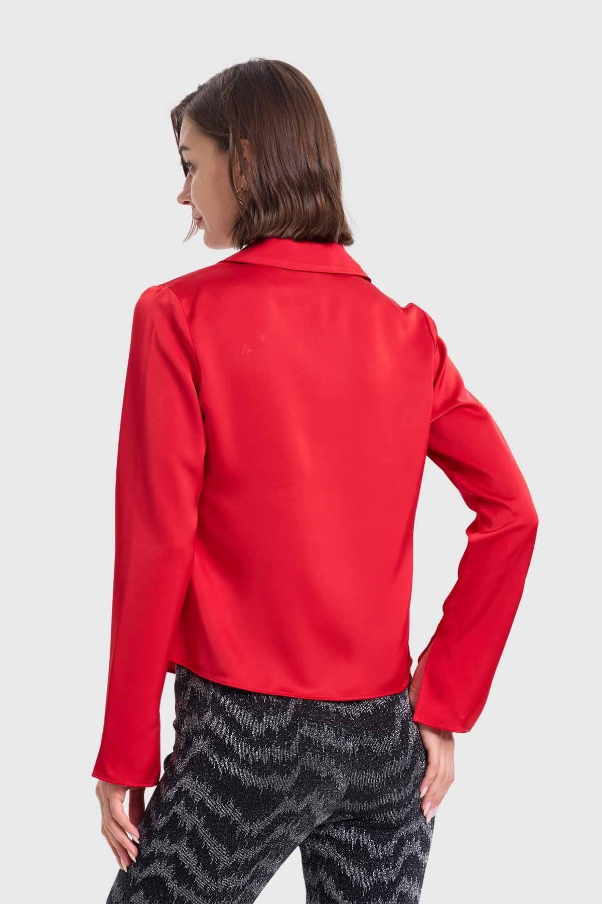 Blusa Mujer Con Amarras Rojo-2