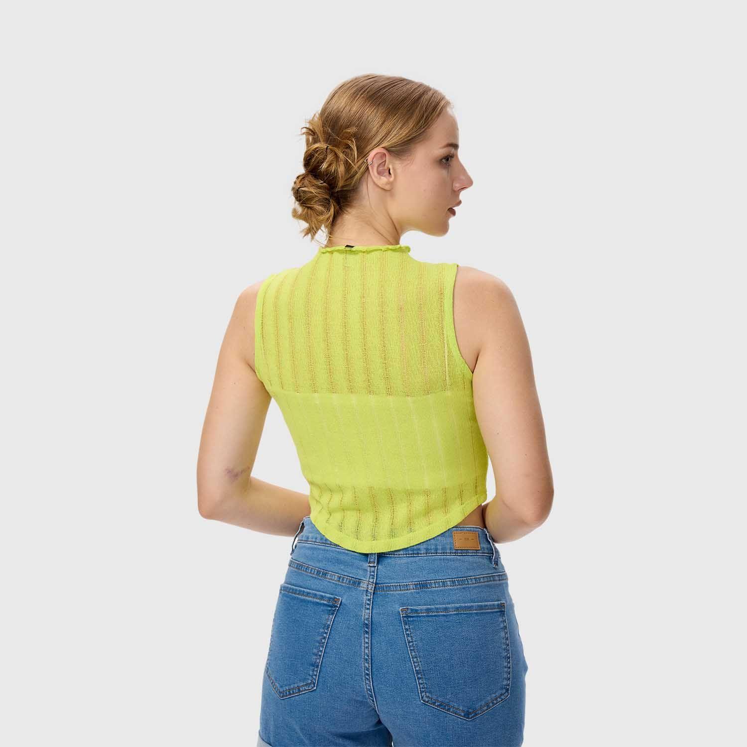 Polera Mujer Tejida Verde Limon Fashion's Park-2