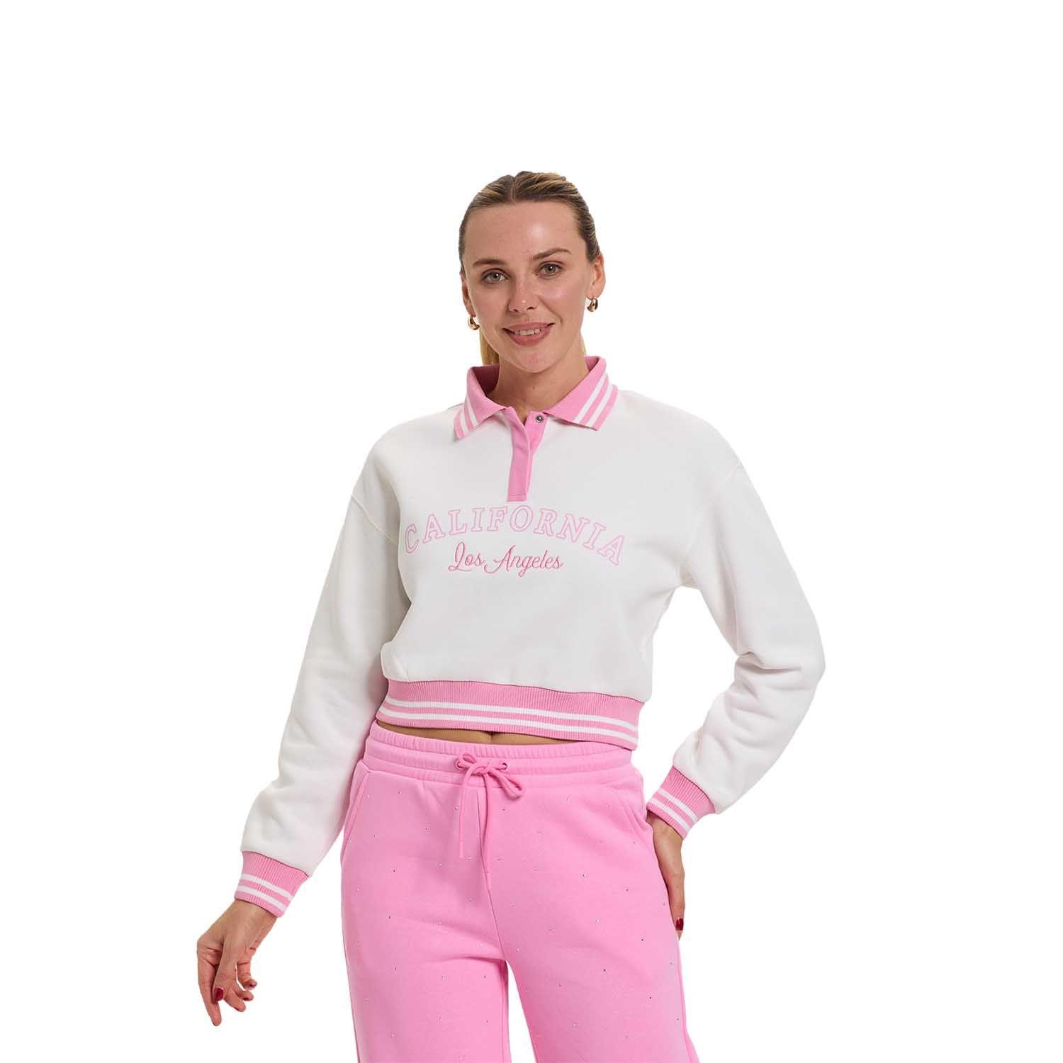 Polerón Mujer Preppy Rosado Fashion's Park-0