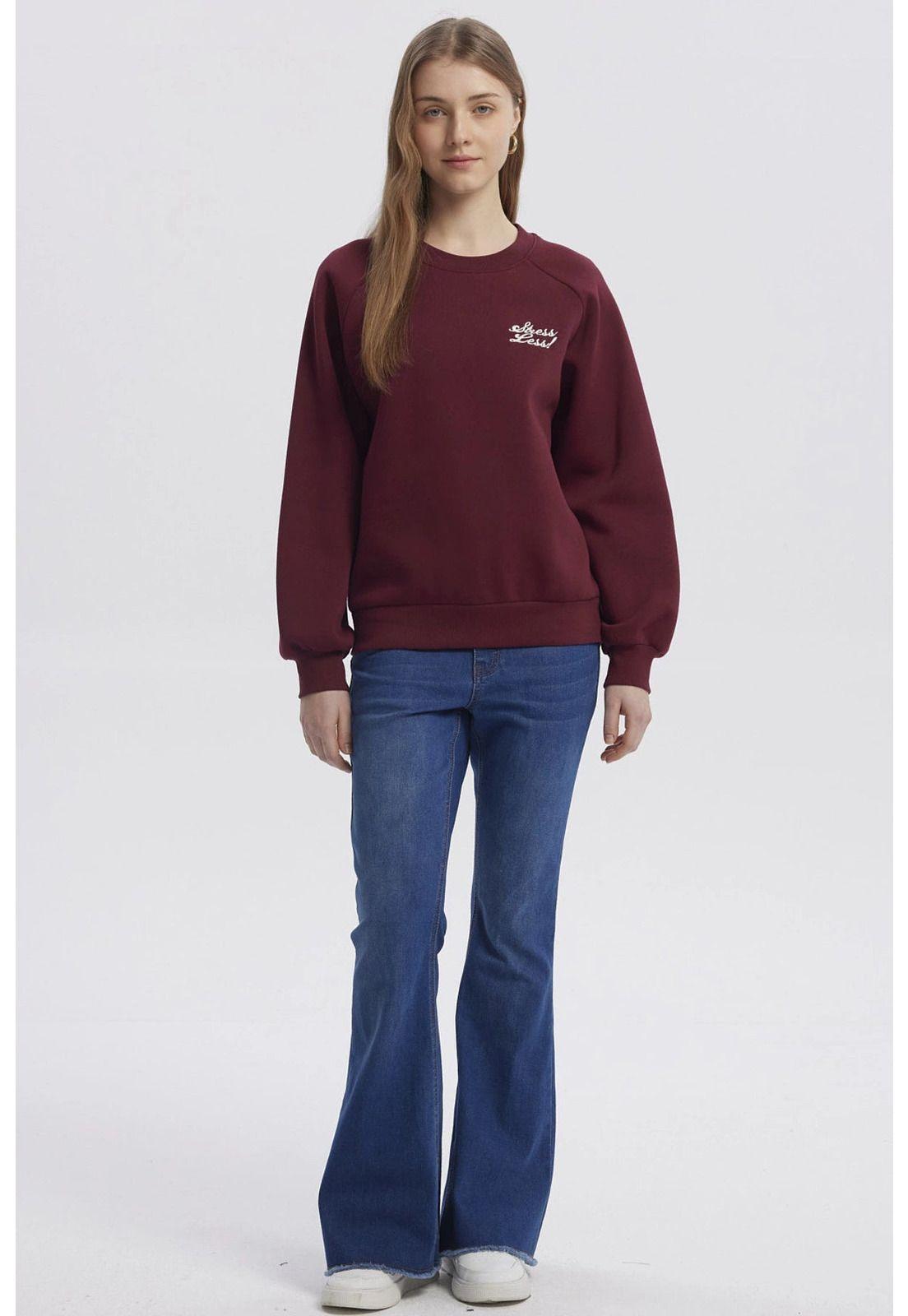 Polerón Mujer Oversize Print Rojo - ll-3