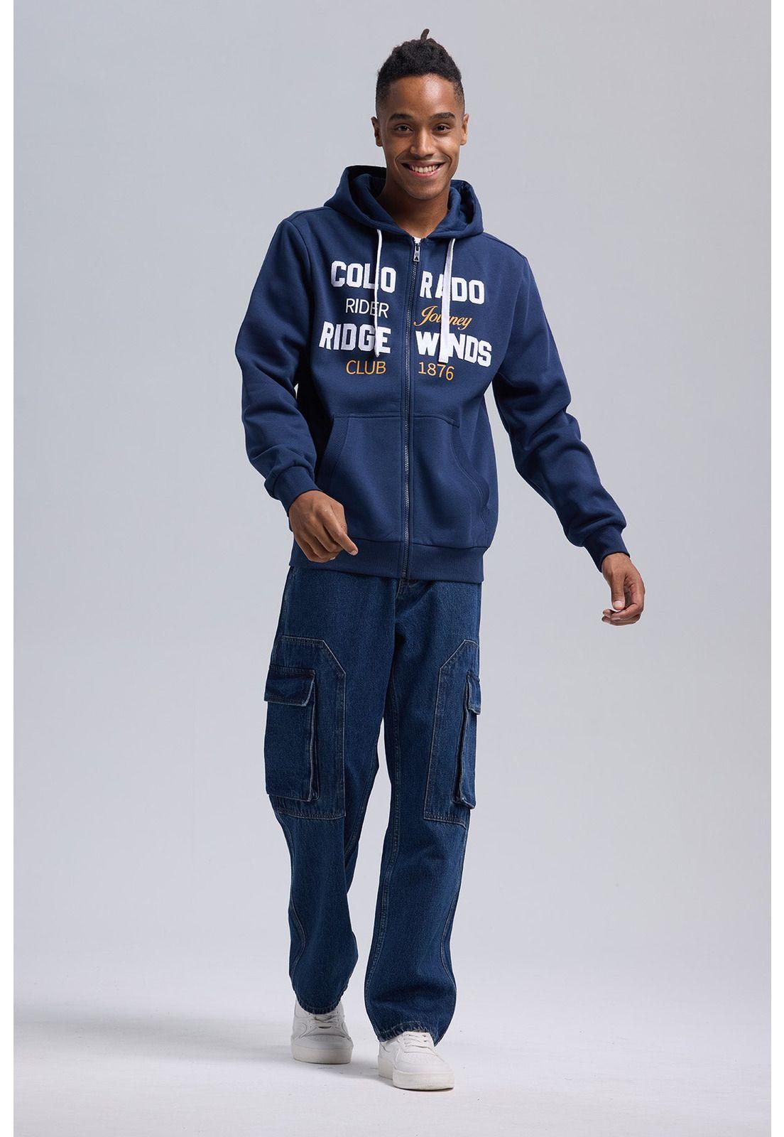 Polerón Hombre Full Zipper Azul - lll-3