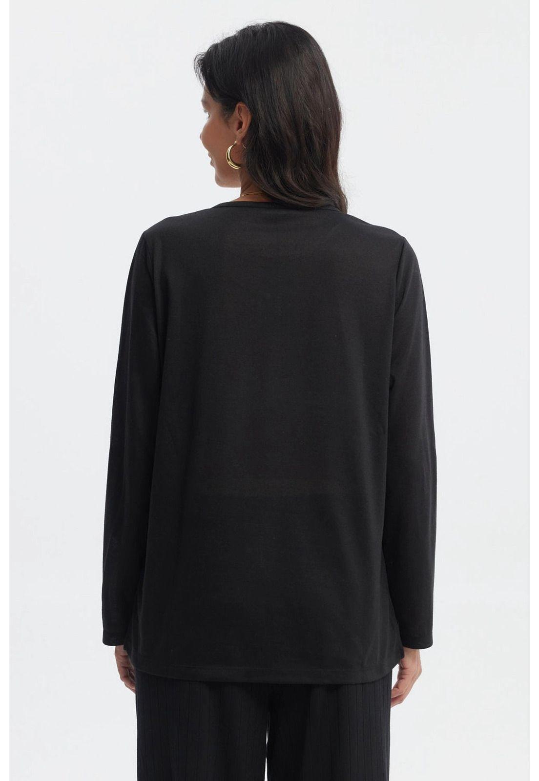 Polera Mujer Aplicación Cierre Negro-2